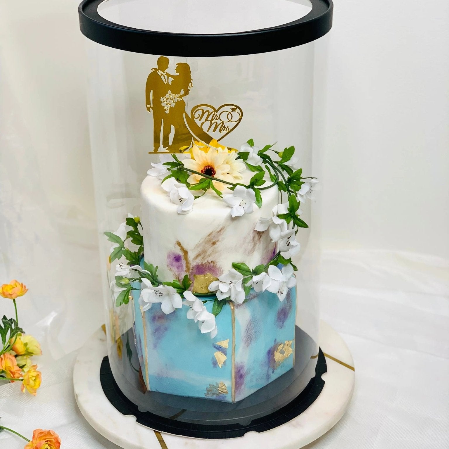 Extra Tall Clear Cake boxes - 8.5" D x 17.5" H - Tall Cake Box for Tiered Cake - RB85175 Round cake box