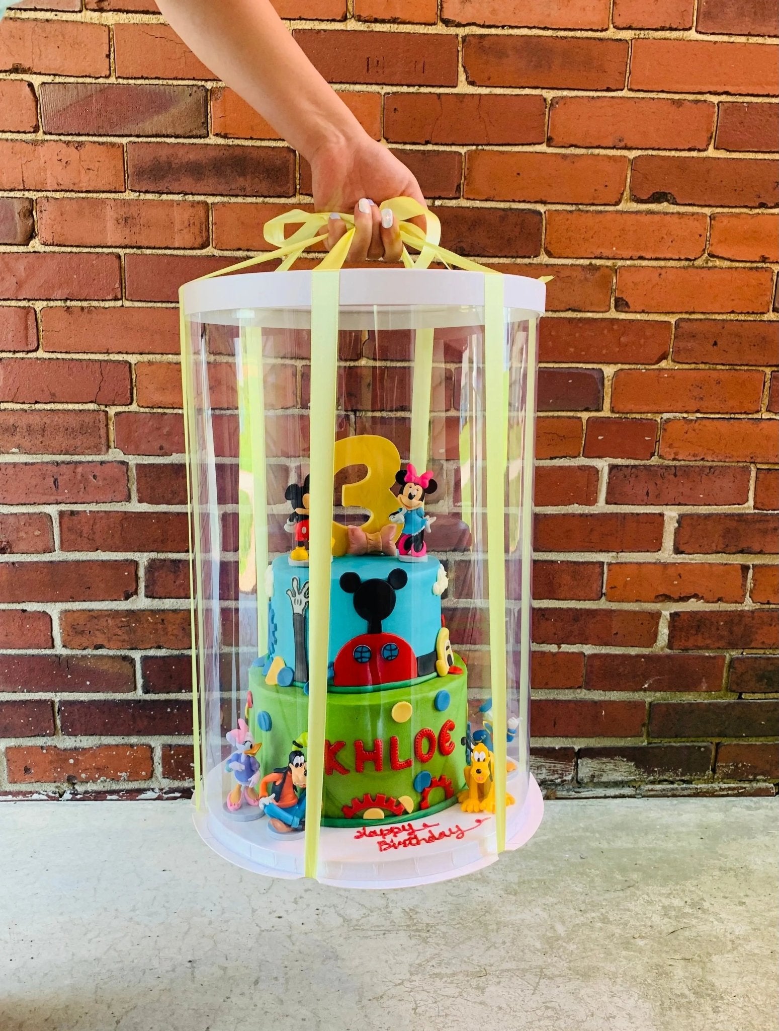 Extra Tall Large Round Clear Cake Box 12" D x 18" H - Tall Cake Boxes for Tiered Cakes - RW1218 Round cake box