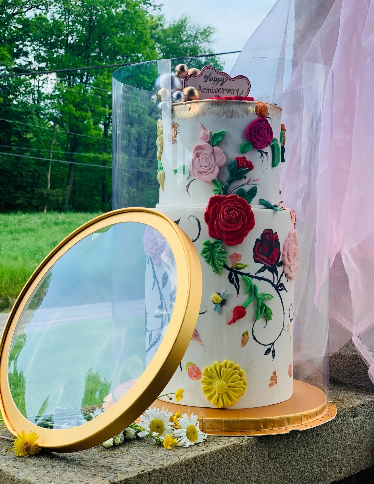 Extra Tall Large Round Clear Cake Box 12" D x 18" H - Tall Cake Boxes for Tiered Cakes - RW1218 Round cake box