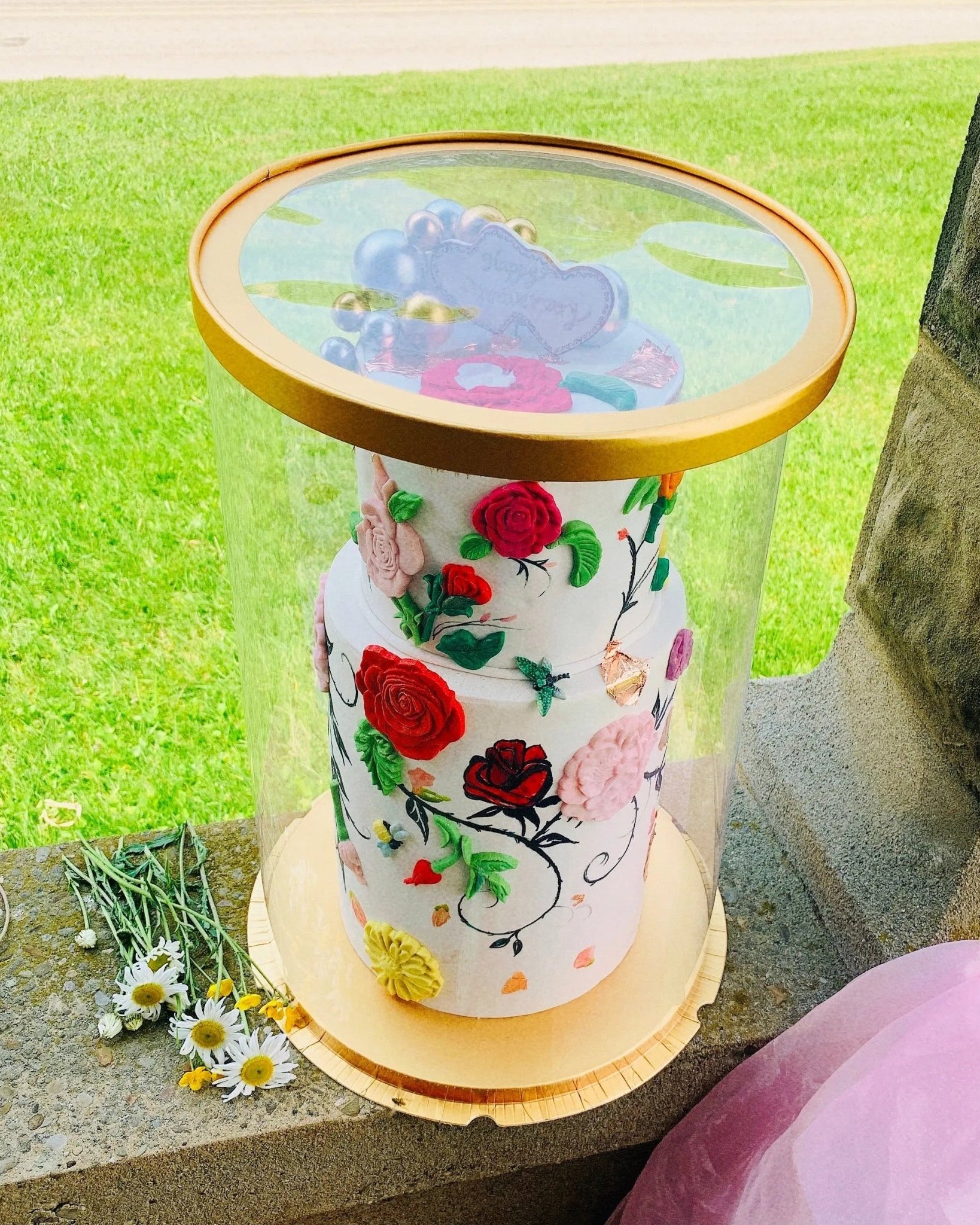 Extra Tall Large Round Clear Cake Box 12" D x 18" H - Tall Cake Boxes for Tiered Cakes - RW1218 Round cake box