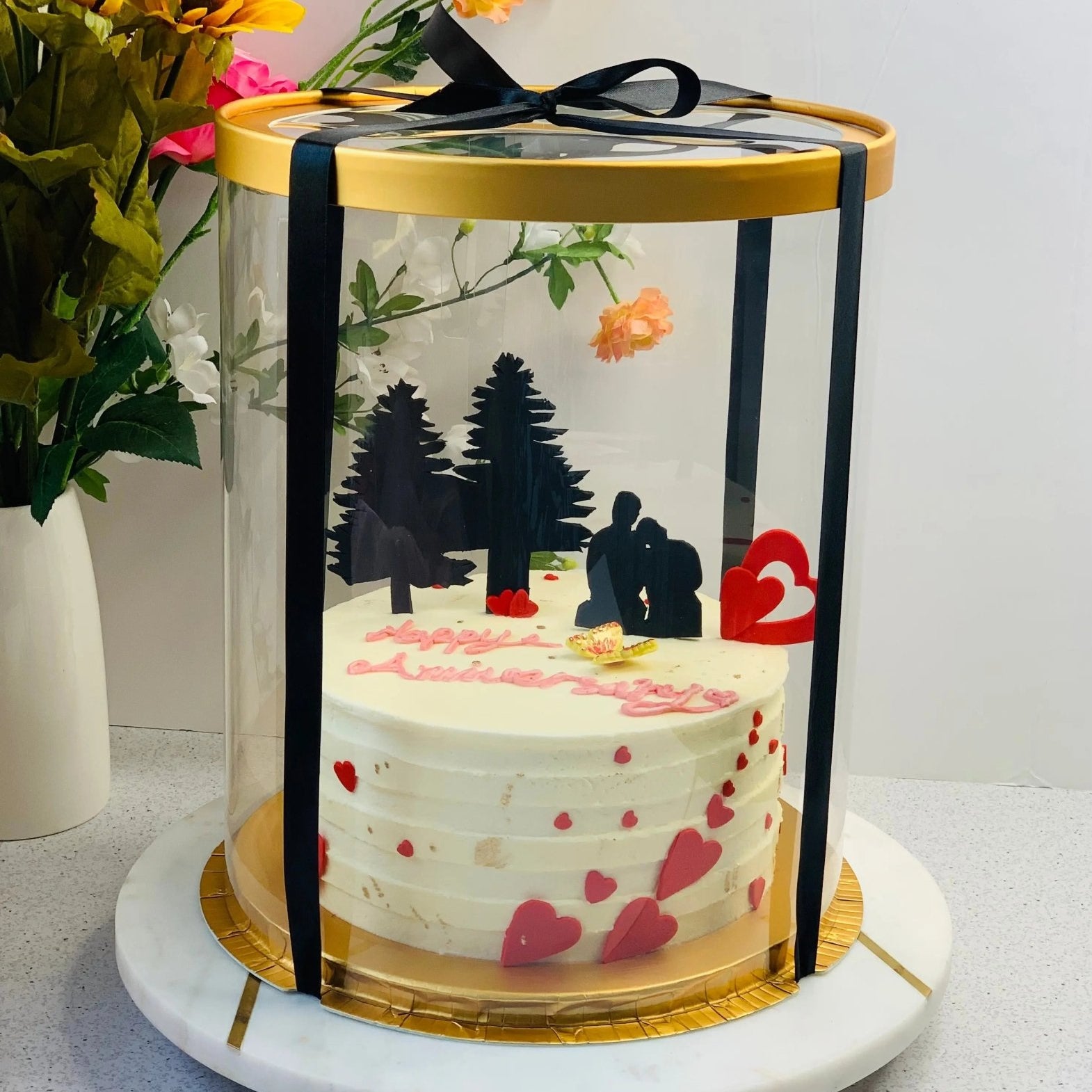 Extra Tall Round Clear Cake Box - 10" D x 17.5" H - Clear Cake Boxes for Tall Tiered Cakes - RW10175 Round cake box