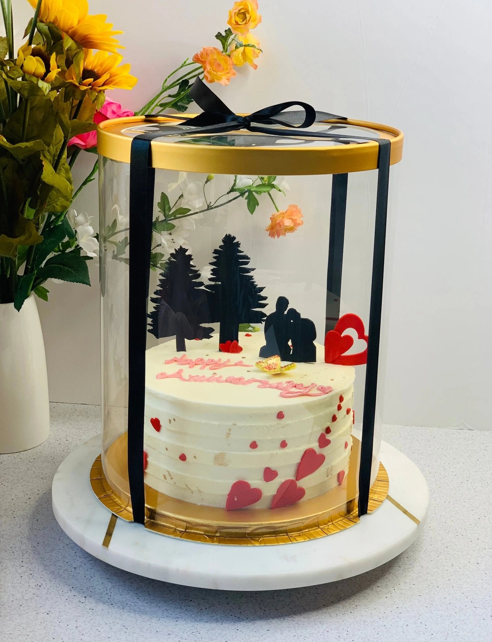 Extra Tall Round Clear Cake Box - 10" D x 17.5" H - Clear Cake Boxes for Tall Tiered Cakes - RW10175 Round cake box