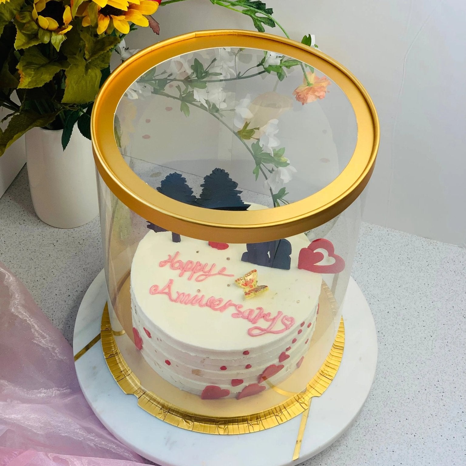 Extra Tall Round Clear Cake Box - 10" D x 17.5" H - Clear Cake Boxes for Tall Tiered Cakes - RW10175 Round cake box