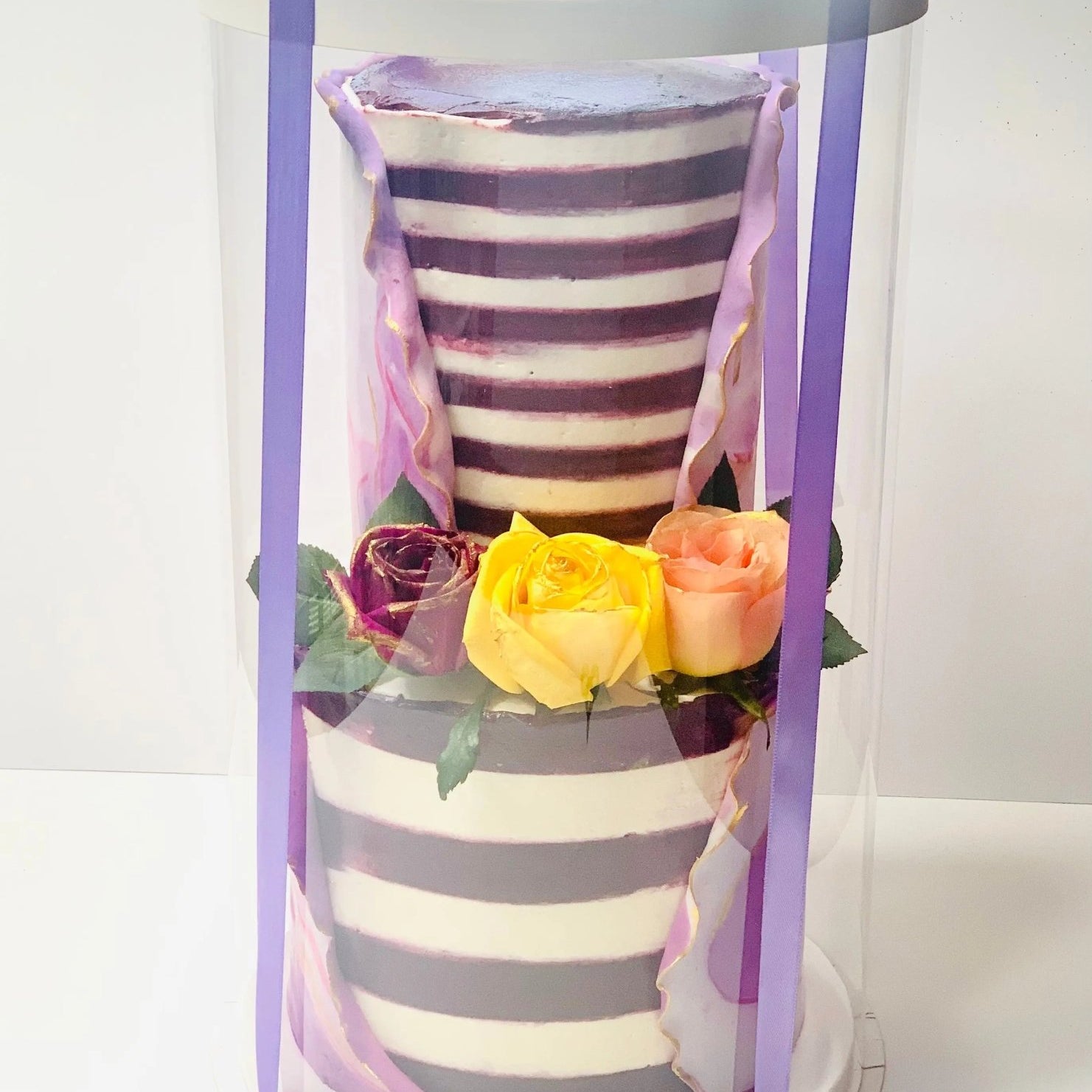 Extra Tall Round Clear Cake Box - 10" D x 17.5" H - Clear Cake Boxes for Tall Tiered Cakes - RW10175 Round cake box