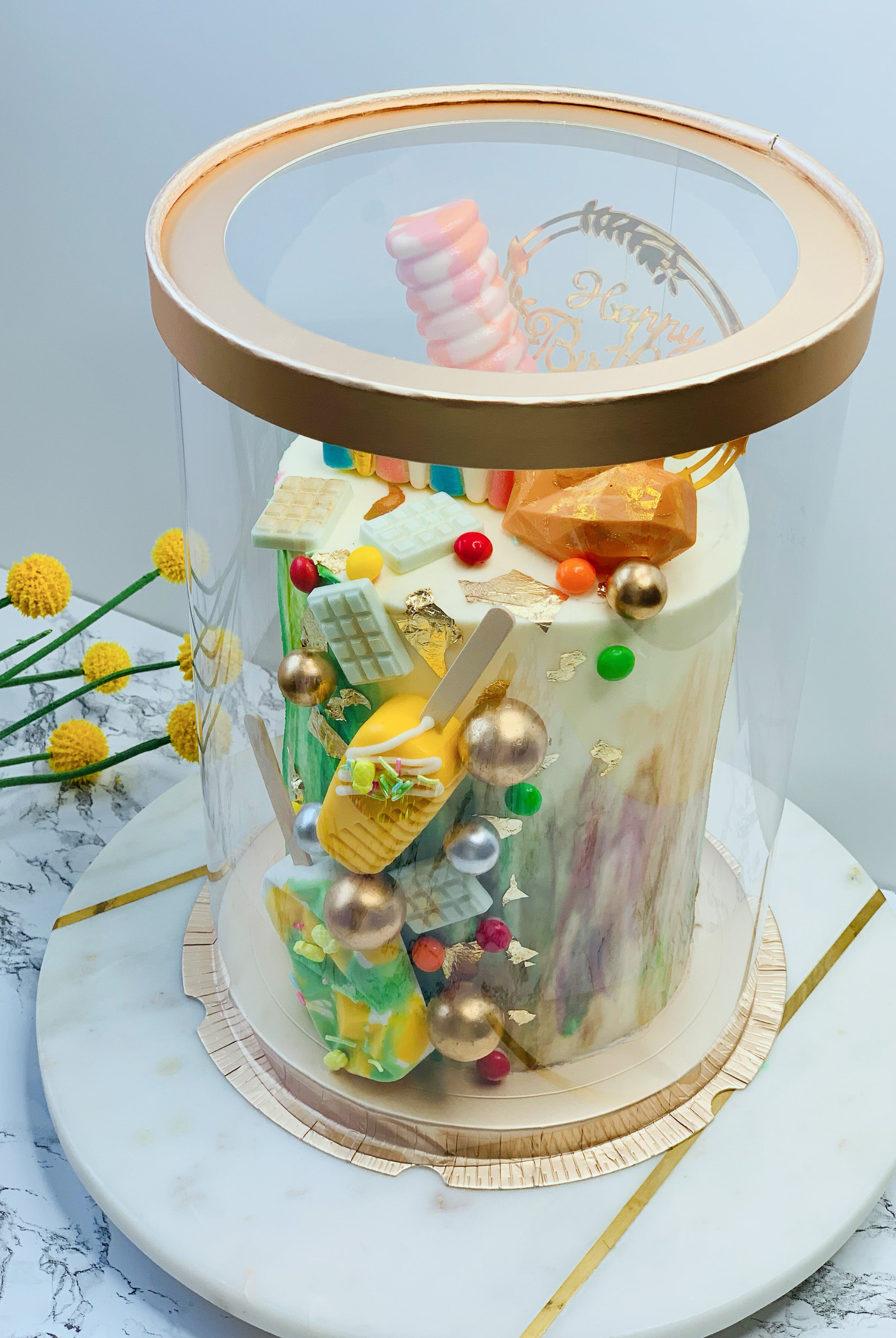 Tall Clear Round Cake Box 8.5" Diameter x 11.75"