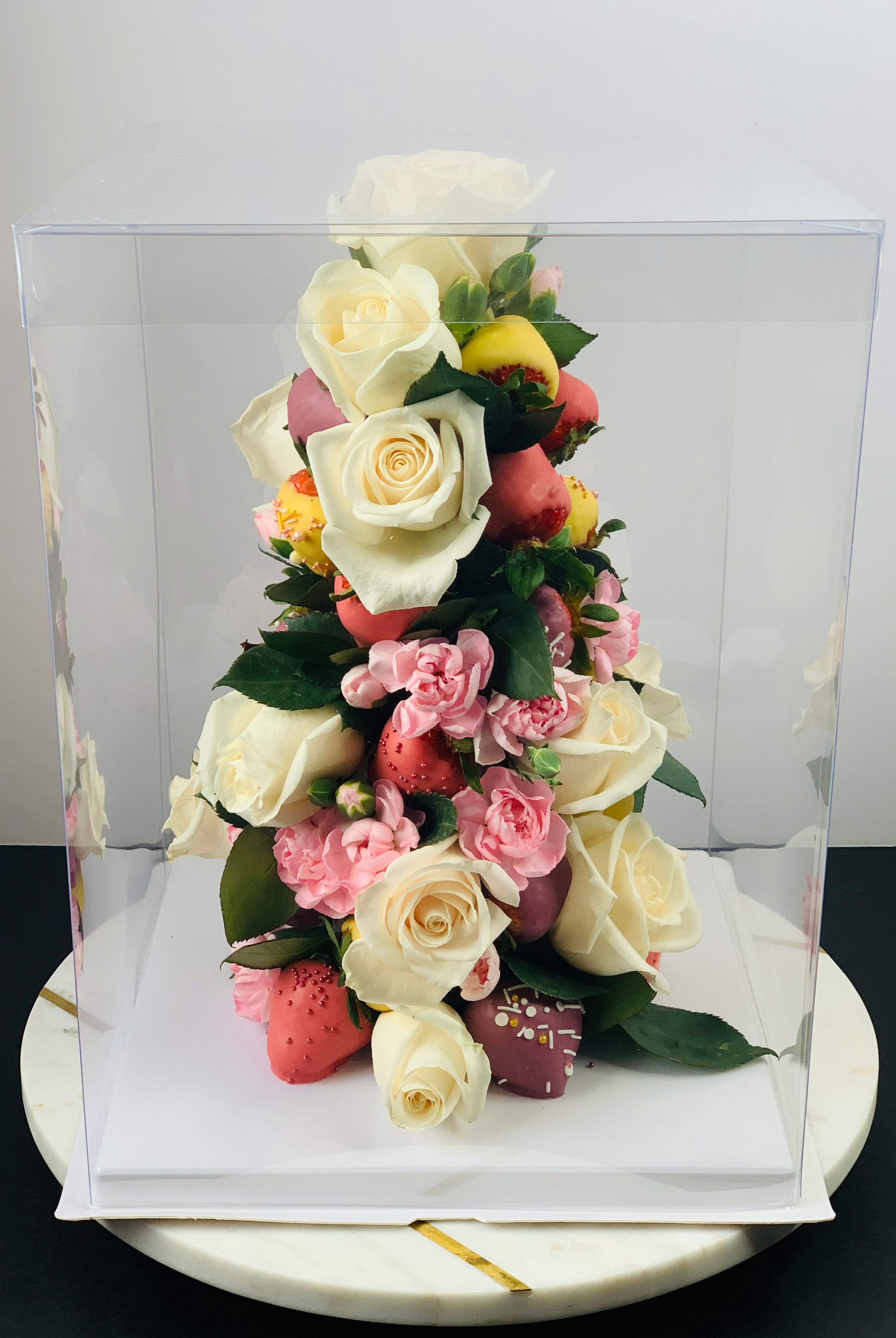 10"L x 10"W x 12"H Extra Tall Clear Square Cake Box