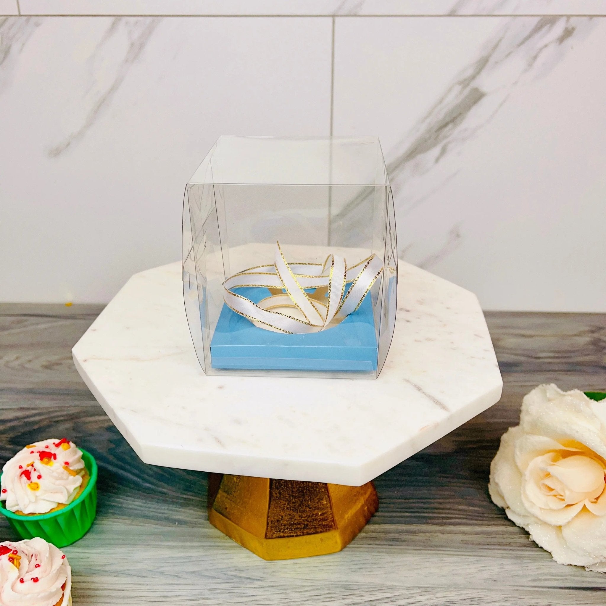Individual Clear Cupcake Boxes With Ribbon 20 Sets - cupcakes1 Cupcake boxes
