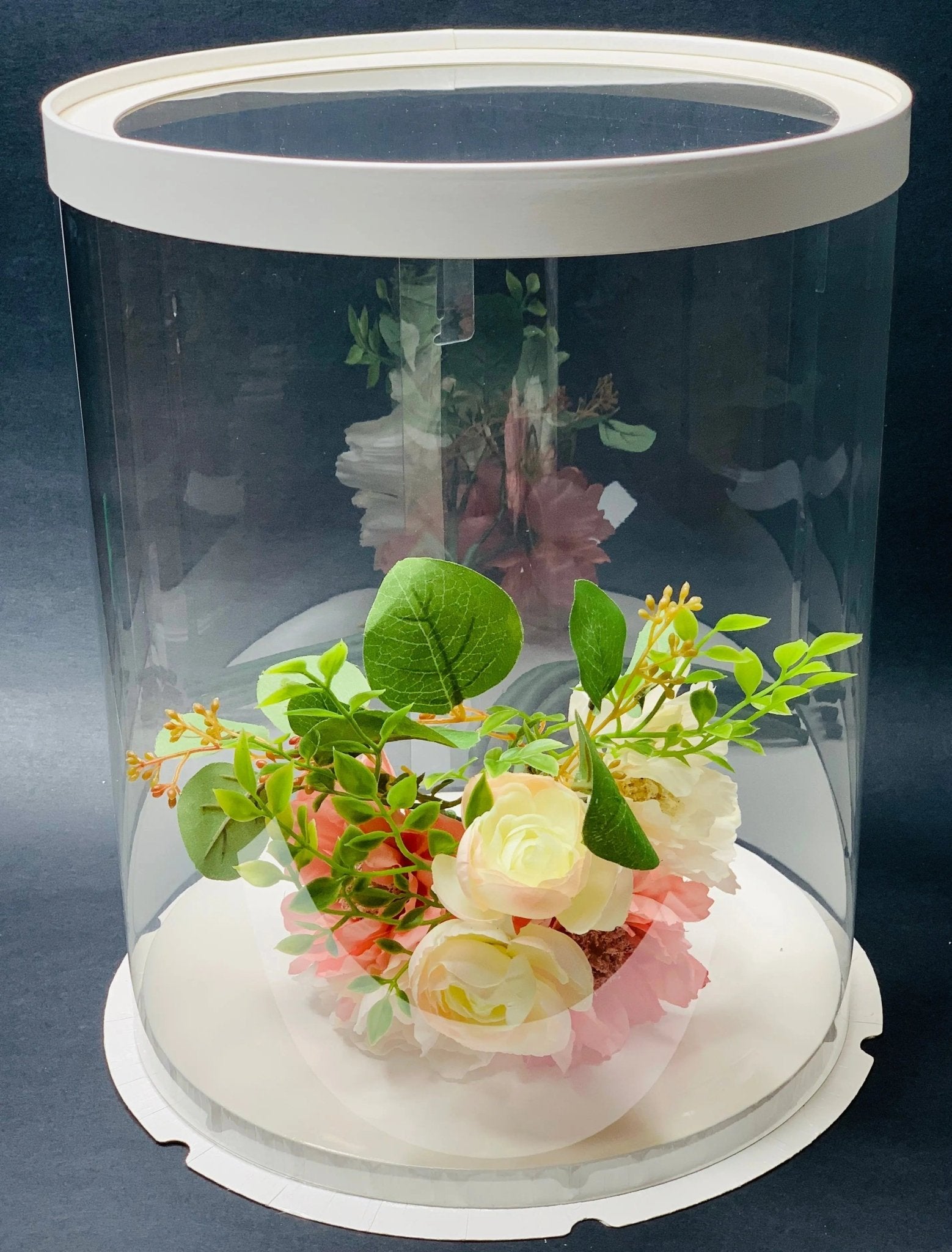 Large Round Tall Clear Cake Box - 12" D x 13.5" H - RW12135 Round cake box