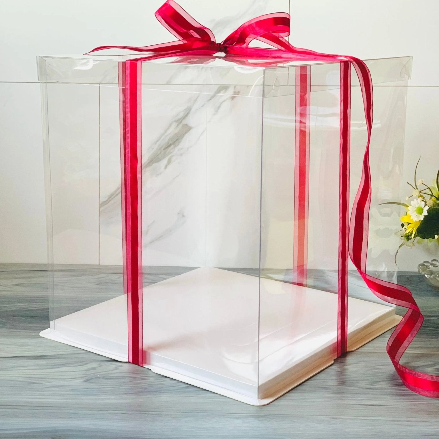 Large Tall Clear Cake Box - 13"L x 13"W x 14"H Square - S1314 Square Cake box