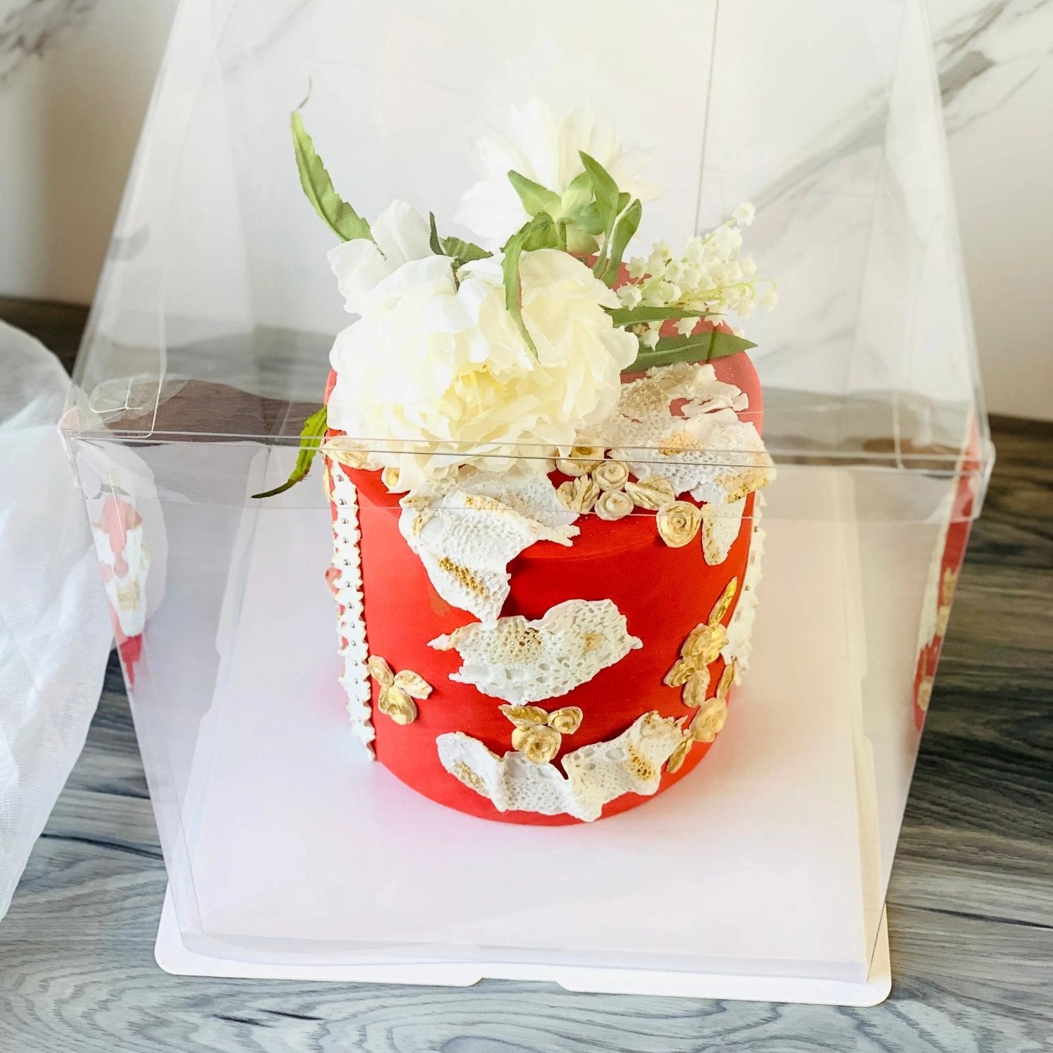Large Tall Clear Cake Box - 13"L x 13"W x 14"H Square - Square Cake box