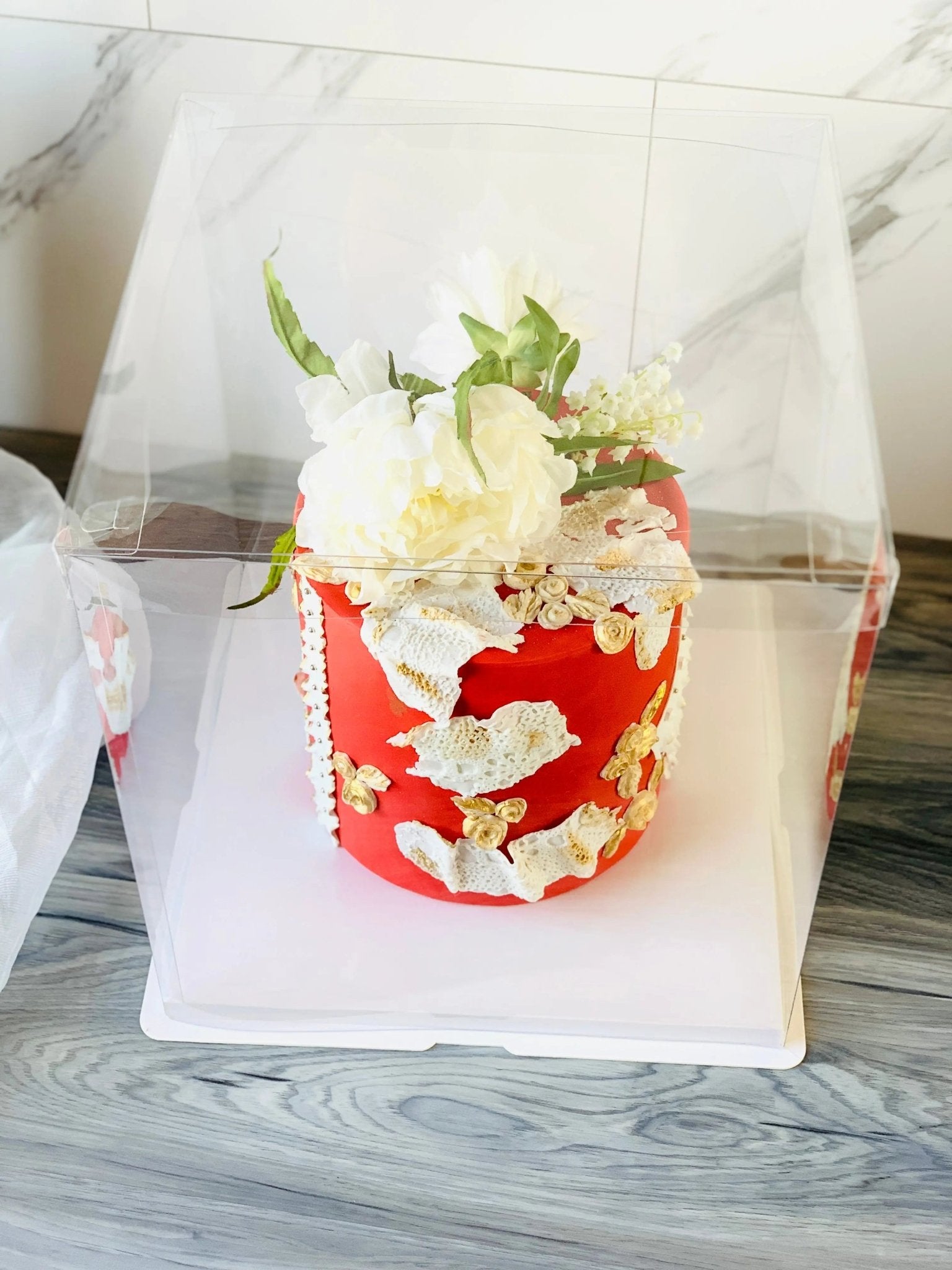 Large Tall Clear Cake Box - 13"L x 13"W x 14"H Square - Square Cake box