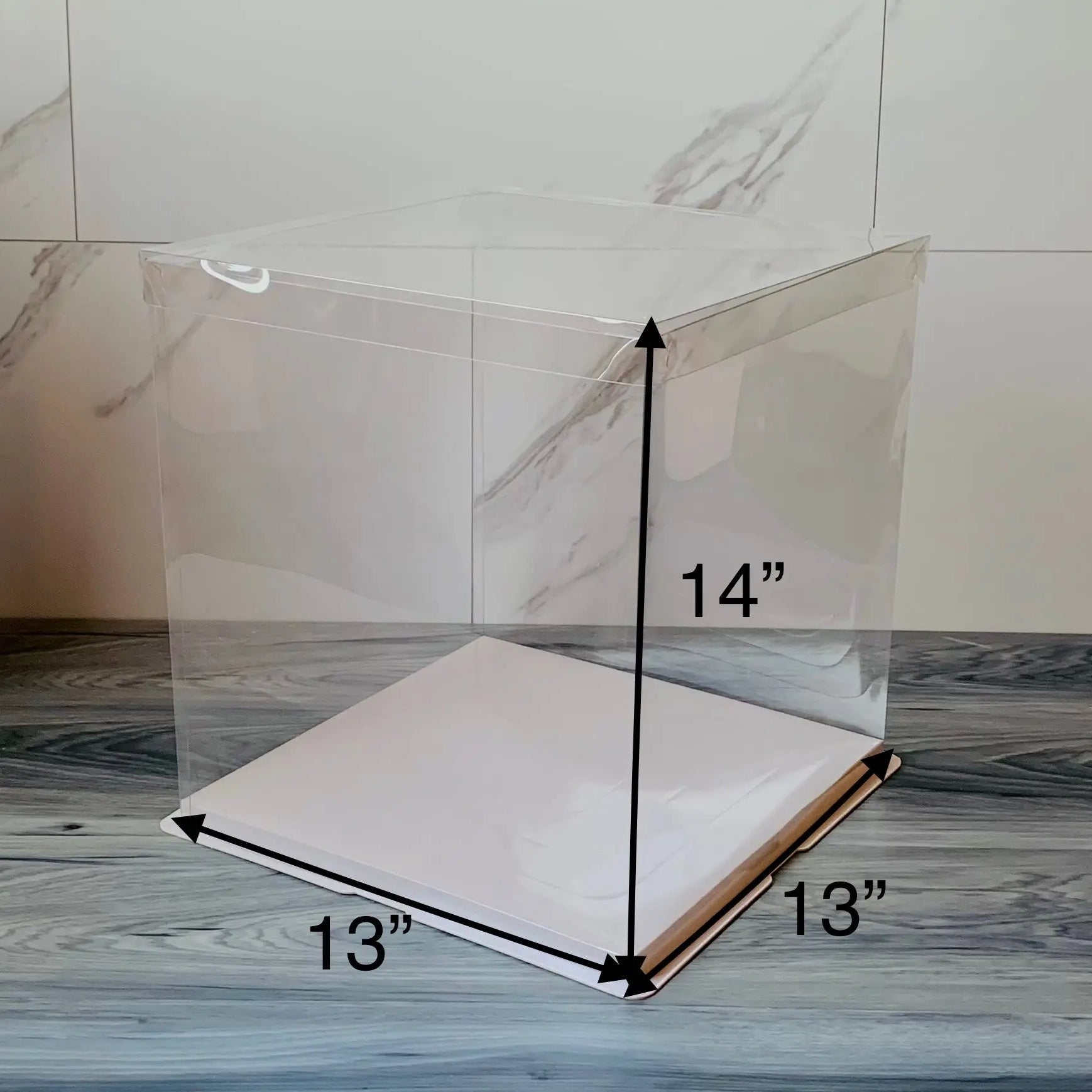 Large Tall Clear Cake Box - 13"L x 13"W x 14"H Square - S1314 Square Cake box