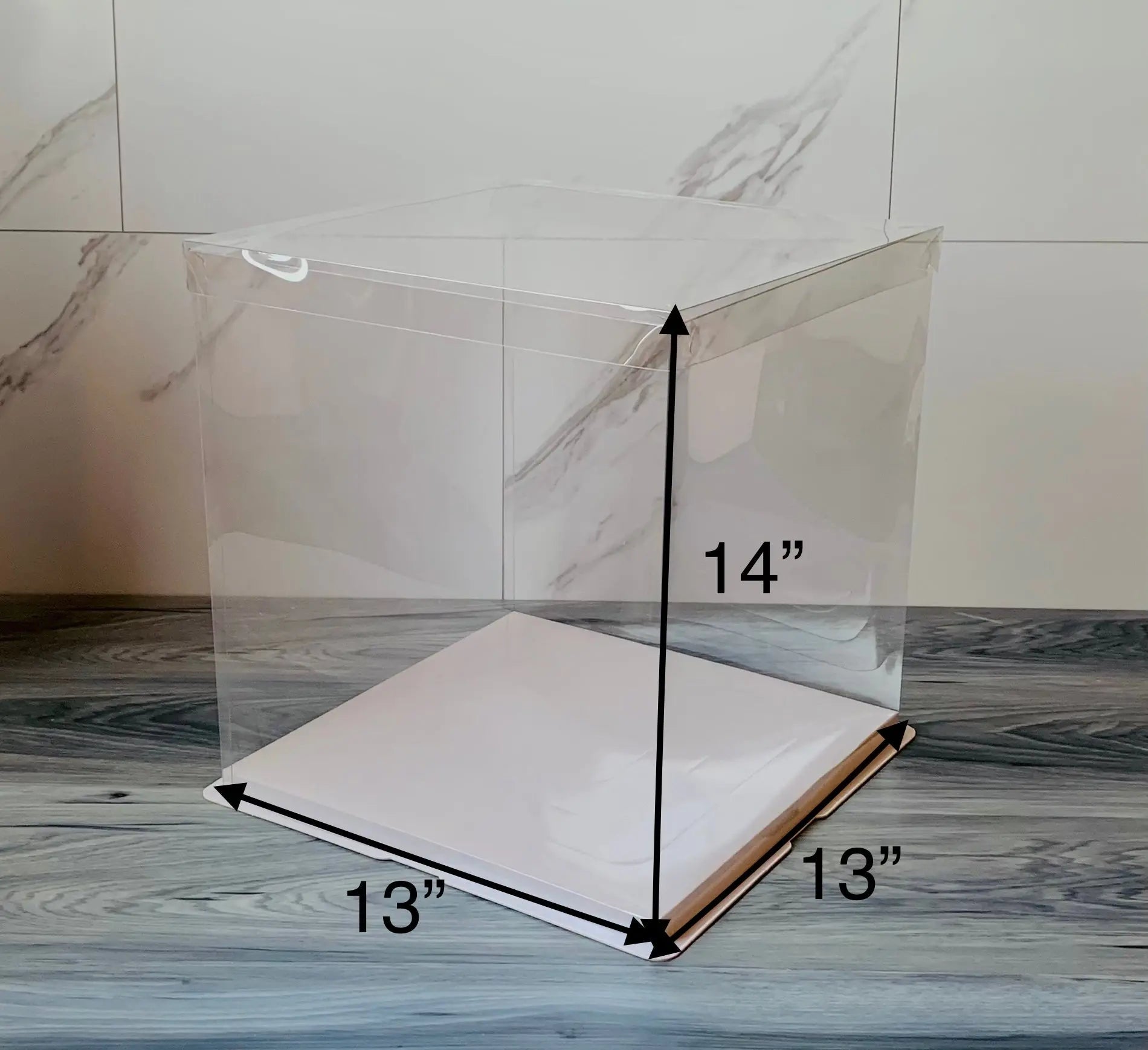 Large Tall Clear Cake Box - 13"L x 13"W x 14"H Square - S1314 Square Cake box