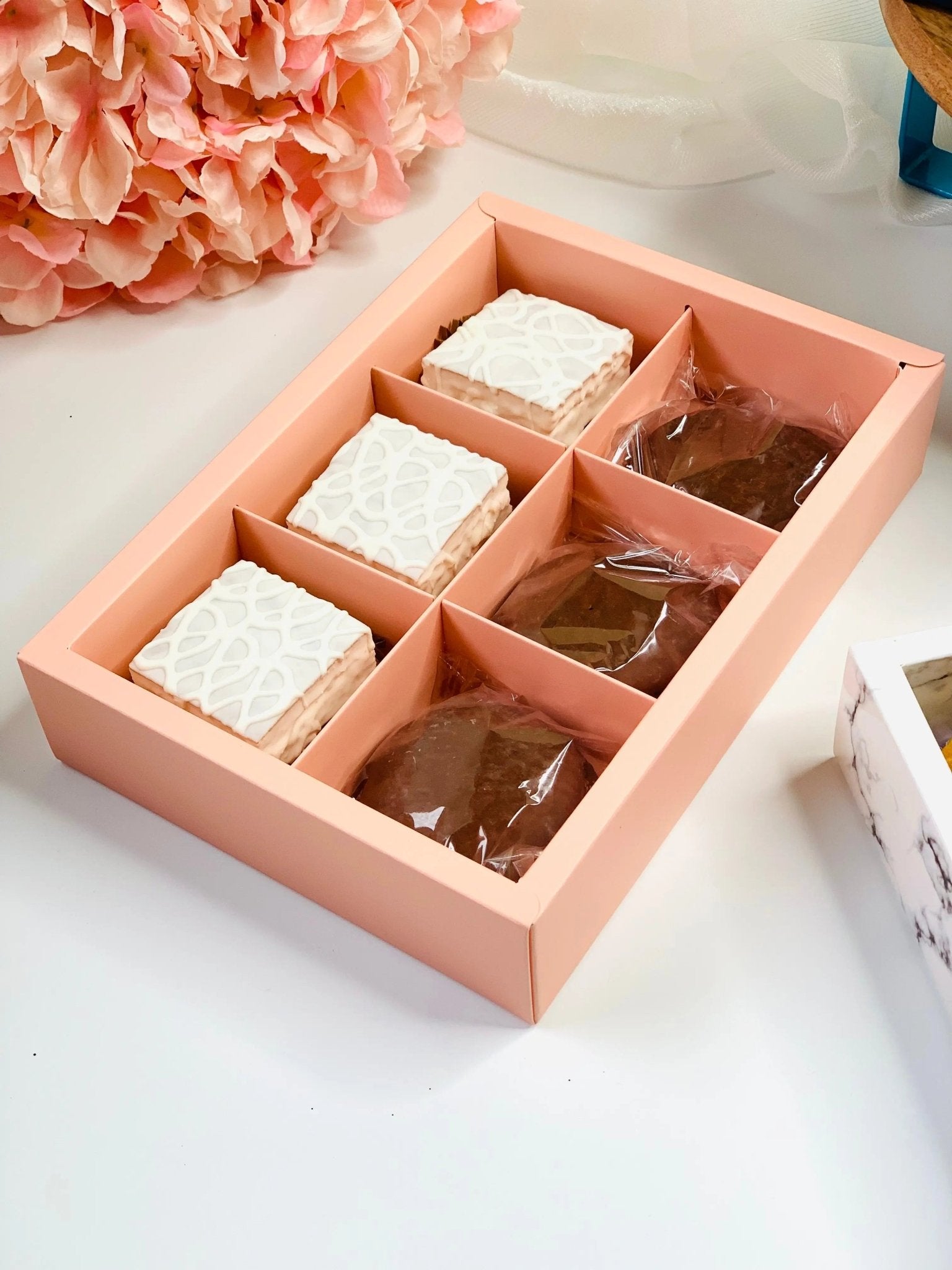 Pastry Dessert Cookie Box With 6 Holes 10 Boxes - Take - Out Containers