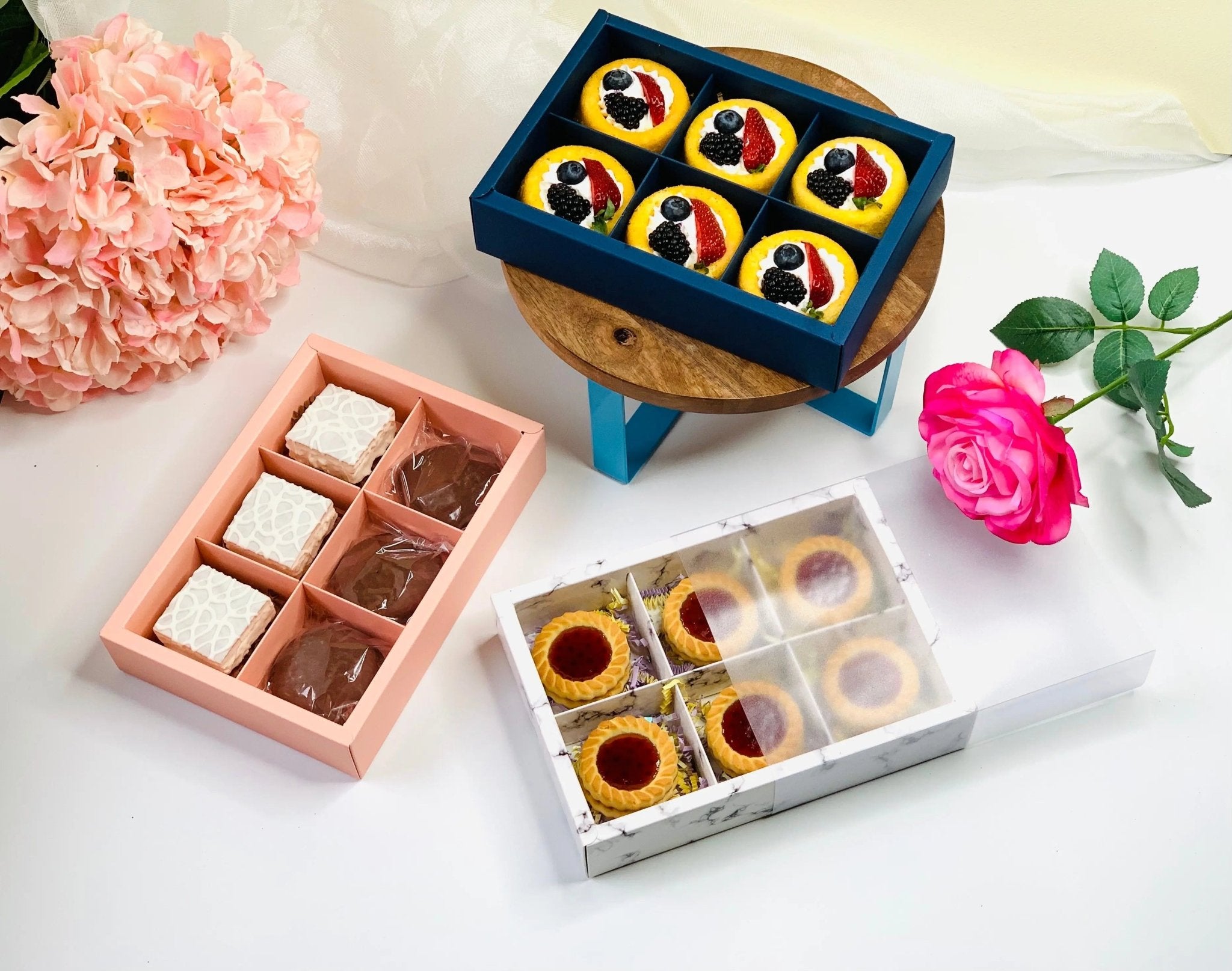 Pastry Dessert Cookie Box With 6 Holes 10 Boxes - Take - Out Containers