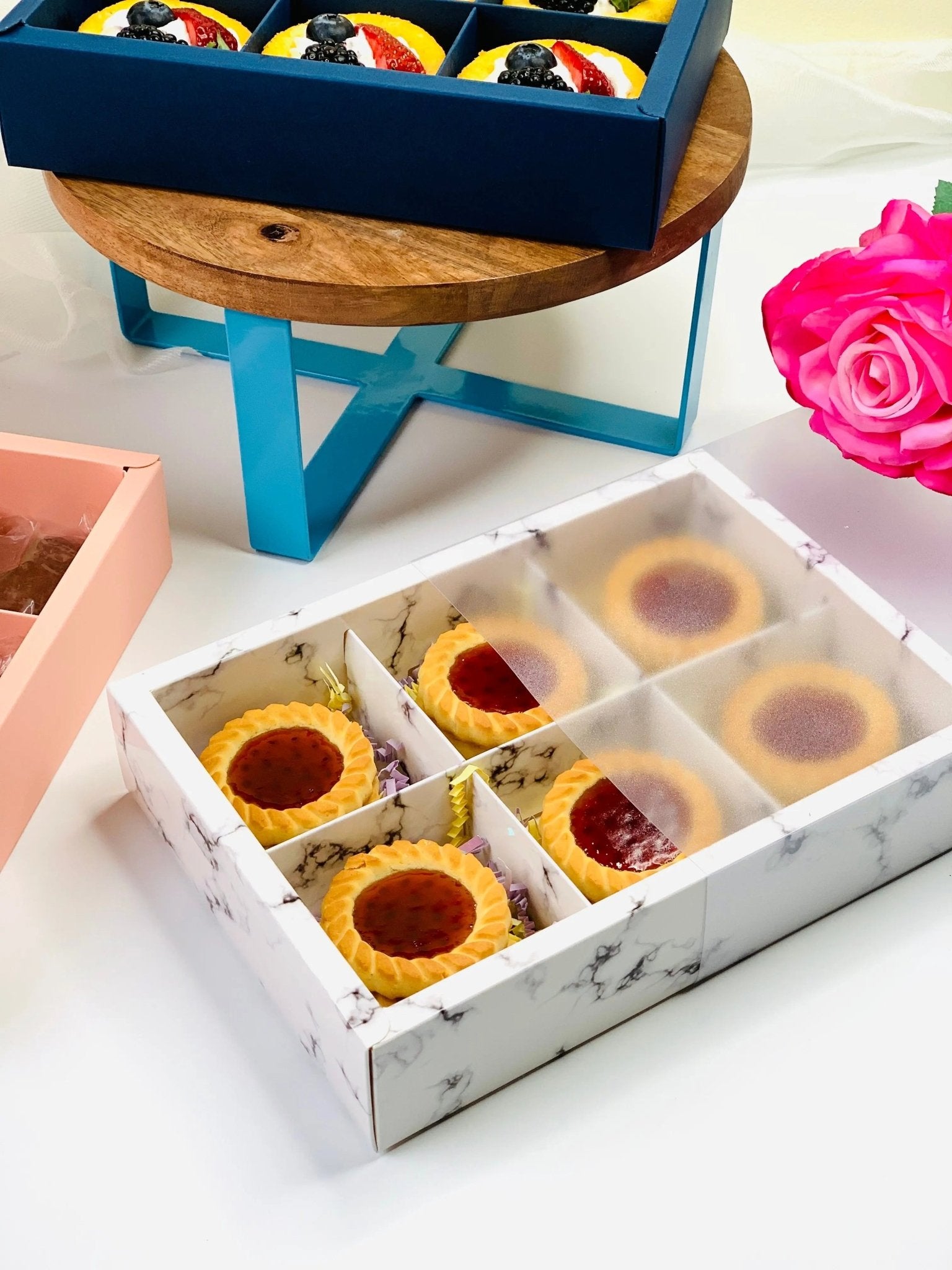 Pastry Dessert Cookie Box With 6 Holes 10 Boxes - Take - Out Containers