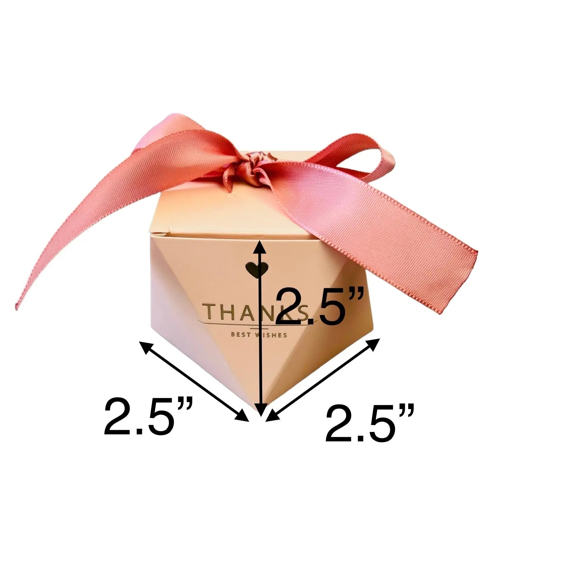 Pink Wedding Favor Boxes with Ribbon