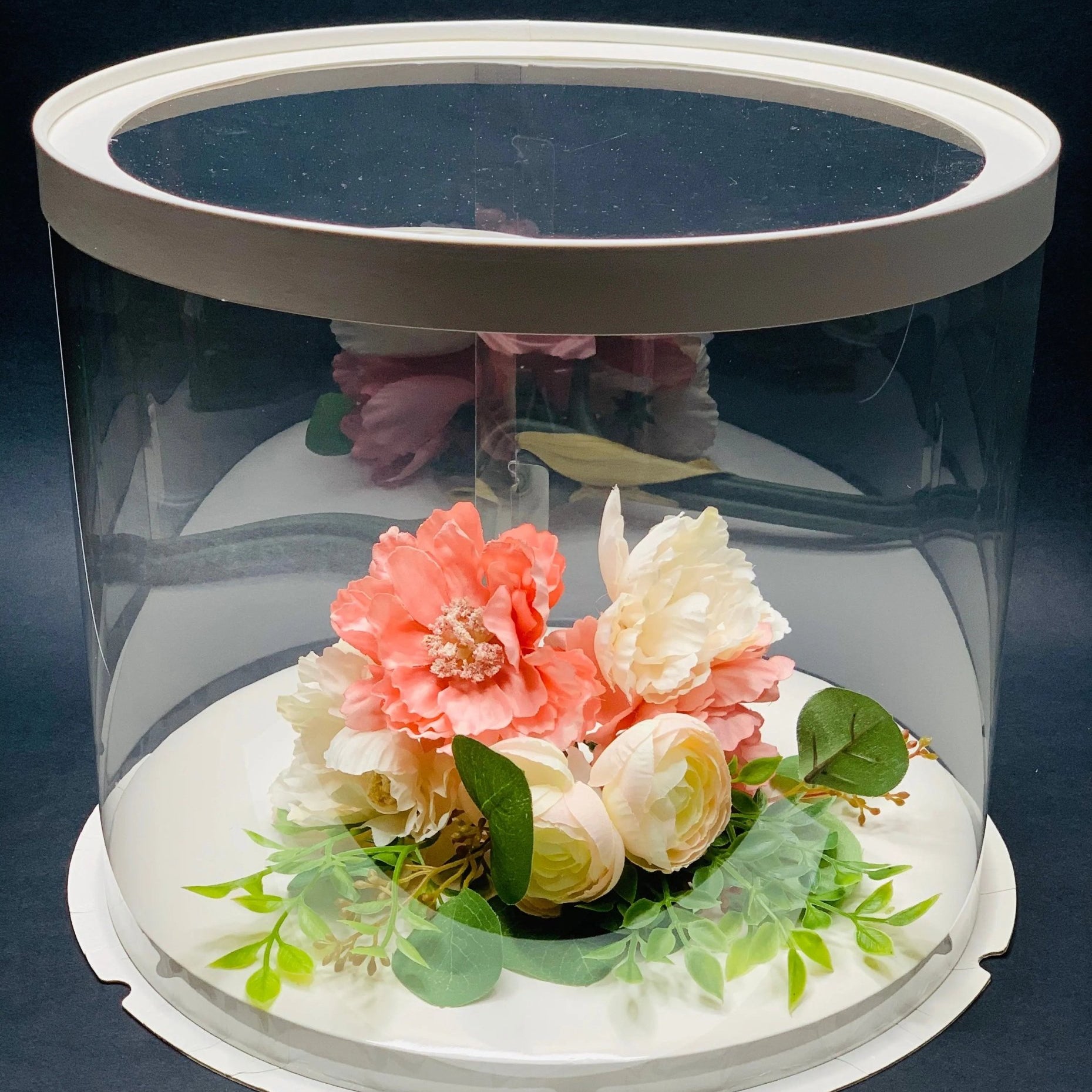 Round Clear Cake Box - 10" D by 9.5" Tall - Clear Cake Boxes with Window - Clear Gift Box - RW1095 Round cake box