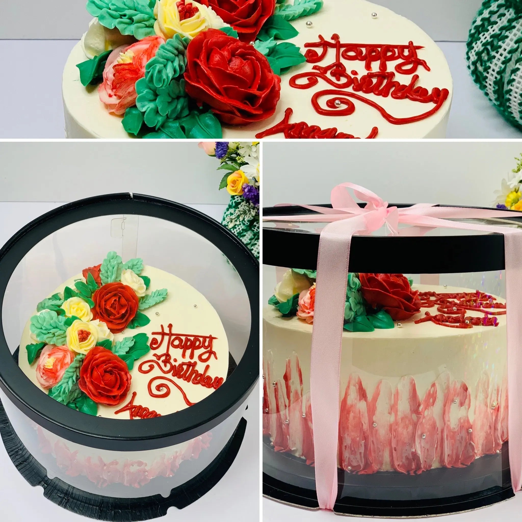 Round Clear Cake Box - 10" D by 9.5" Tall - Clear Cake Boxes with Window - Clear Gift Box - RW1095 Round cake box