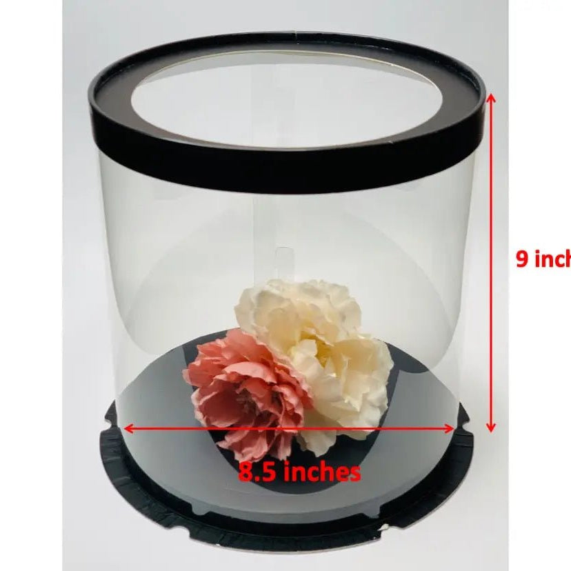 Round Clear Cake Box - 8.5" D by 9" Tall - Transparent Cake Boxes - Clear Gift Box - RW859 Round cake box