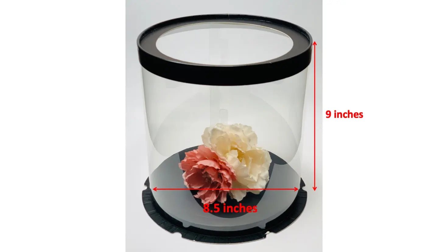 Round Clear Cake Box - 8.5" D by 9" Tall - Transparent Cake Boxes - Clear Gift Box - RW859 Round cake box