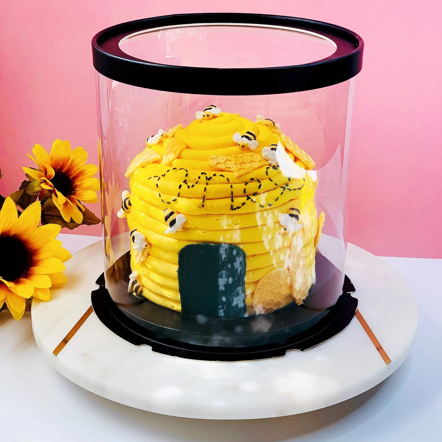 Round Clear Cake Box - 8.5" D by 9" Tall - Transparent Cake Boxes - Clear Gift Box - RB859 Round cake box