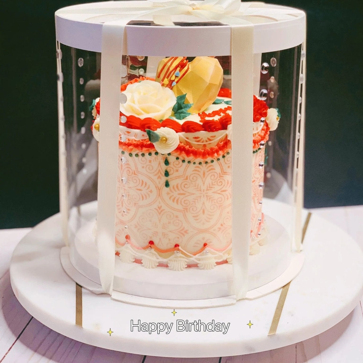 Round Clear Cake Box - 8.5" D by 9" Tall - Transparent Cake Boxes - Clear Gift Box - RW859 Round cake box