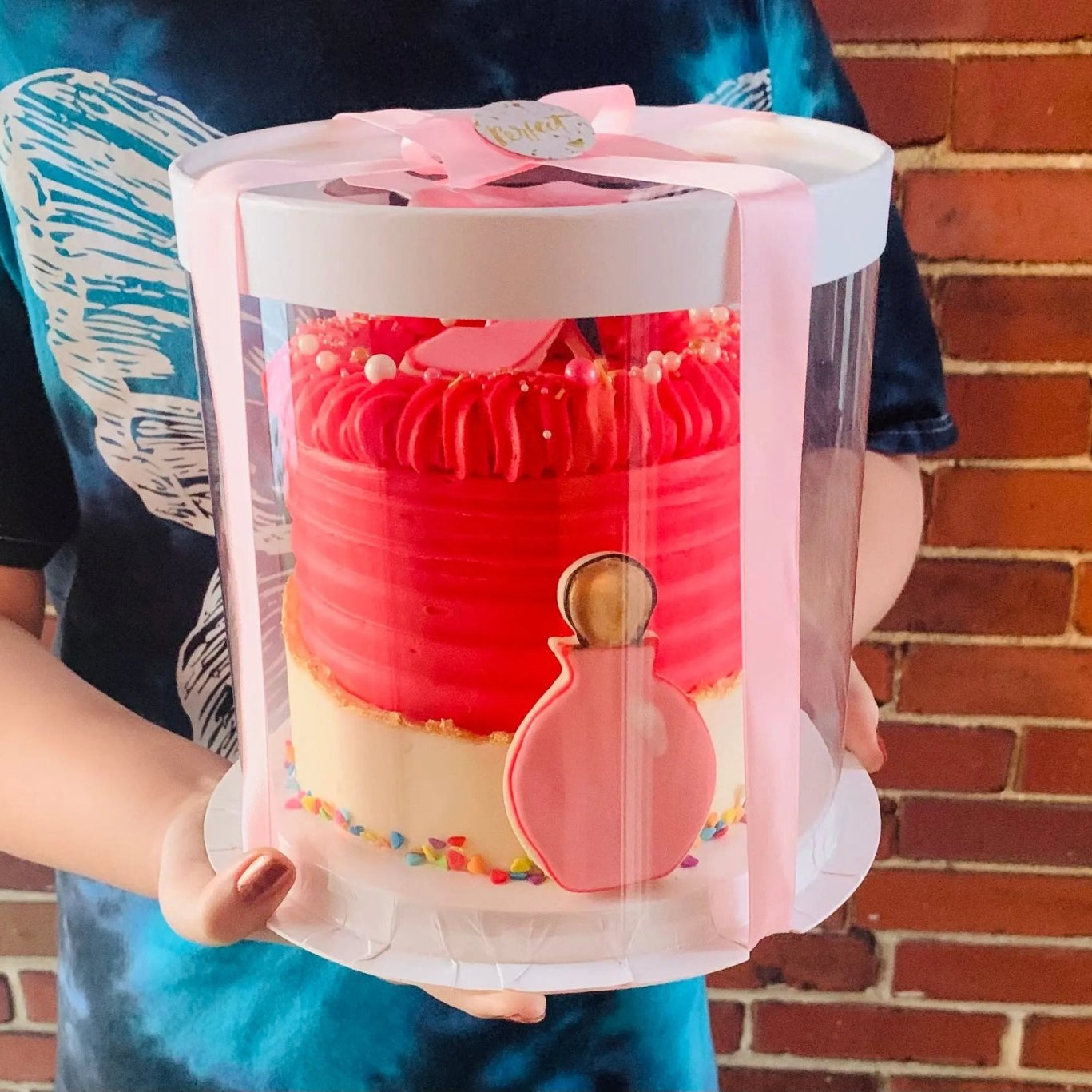 Round Clear Cake Boxes - 7" D by 7" Tall - Transparent Cake Box with Window for Small Cake - RW77 Round cake box