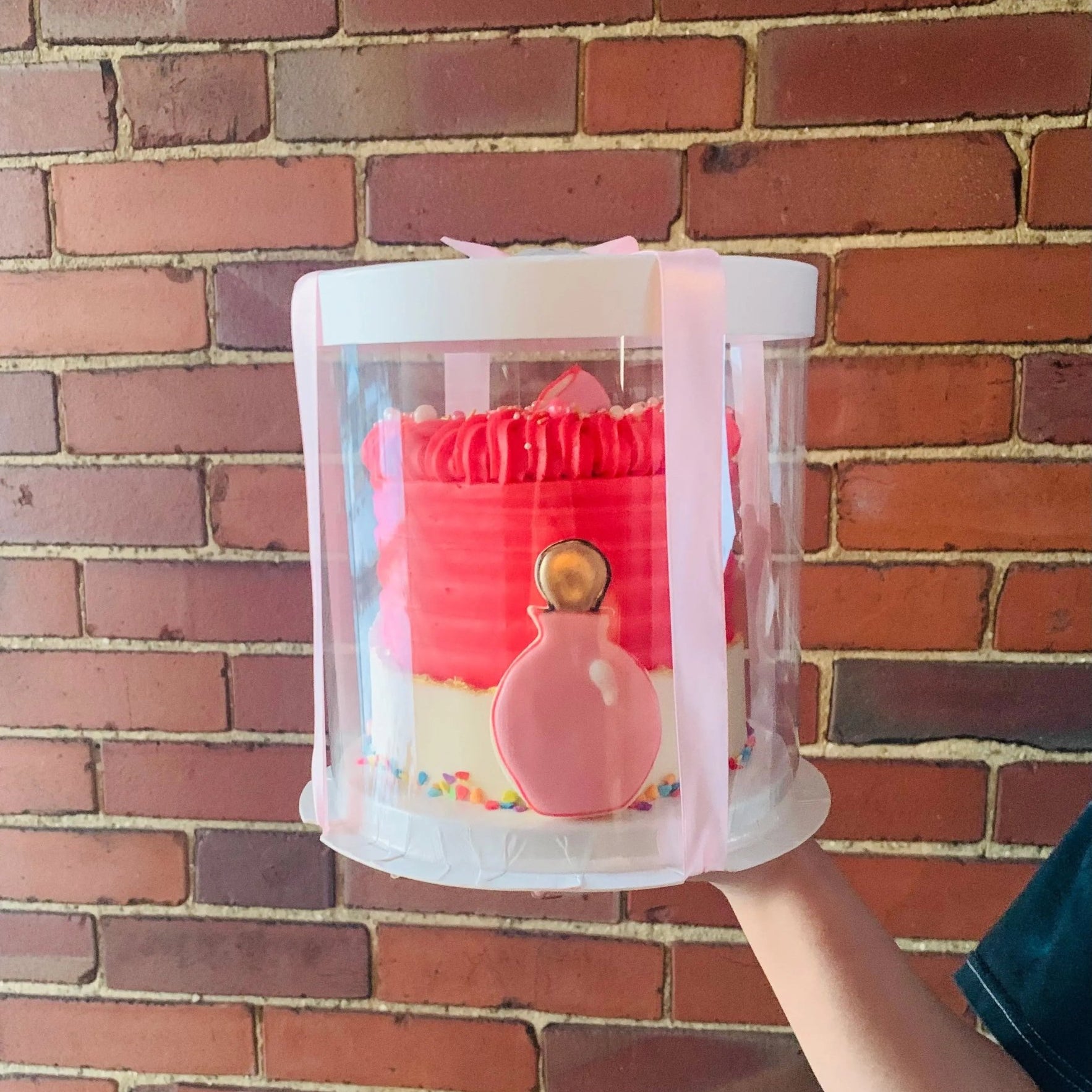 Round Clear Cake Boxes - 7" D by 7" Tall - Transparent Cake Box with Window for Small Cake - RW77 Round cake box