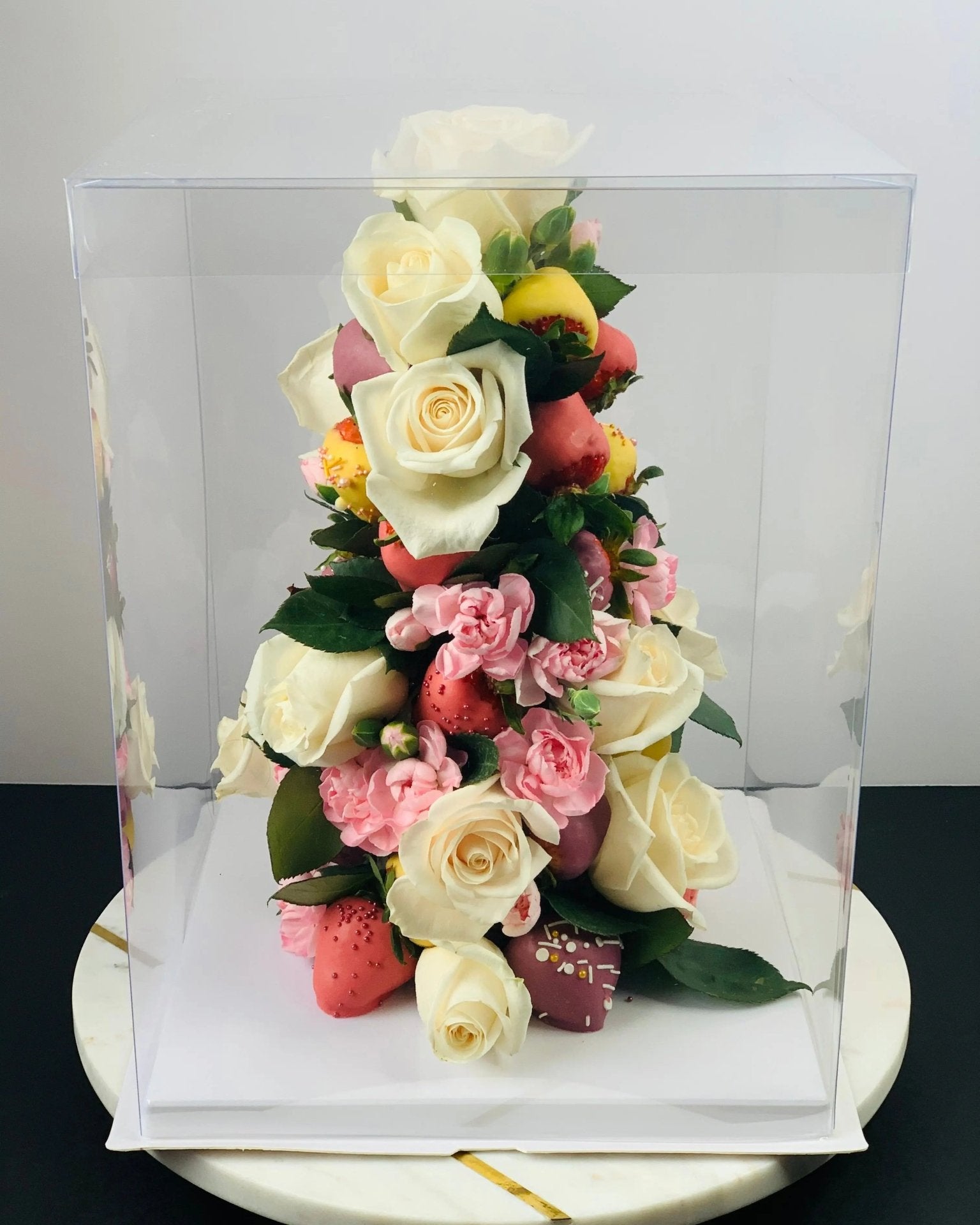 Tall Clear Cake Box Square 10"L x 10"W x 12"H - Extra Tall Clear Cake Boxes - Square Cake box