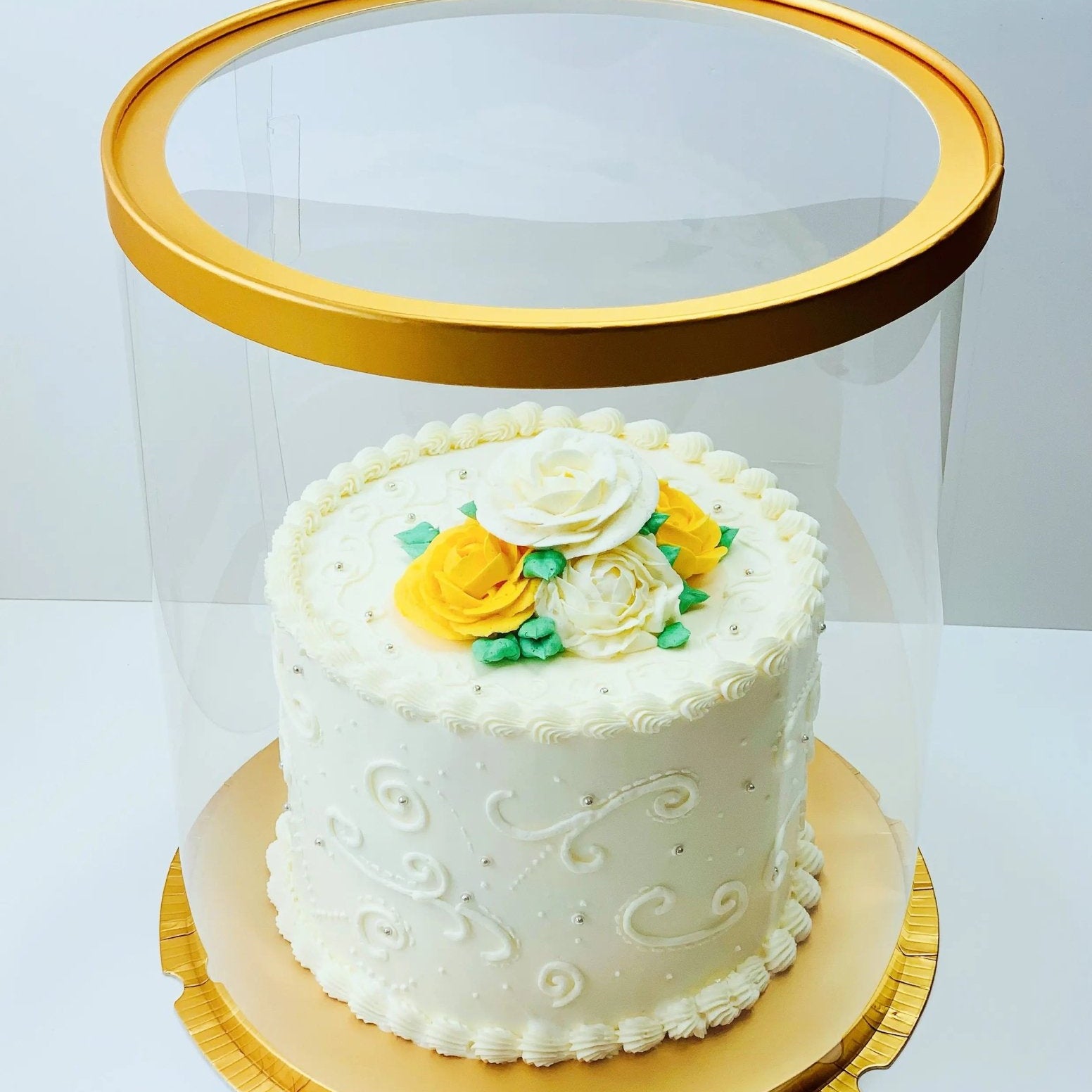 Tall Clear Round Cake Box - 10" D by 12.5" H - Clear Cake Boxes With Window - RB10125 Round cake box