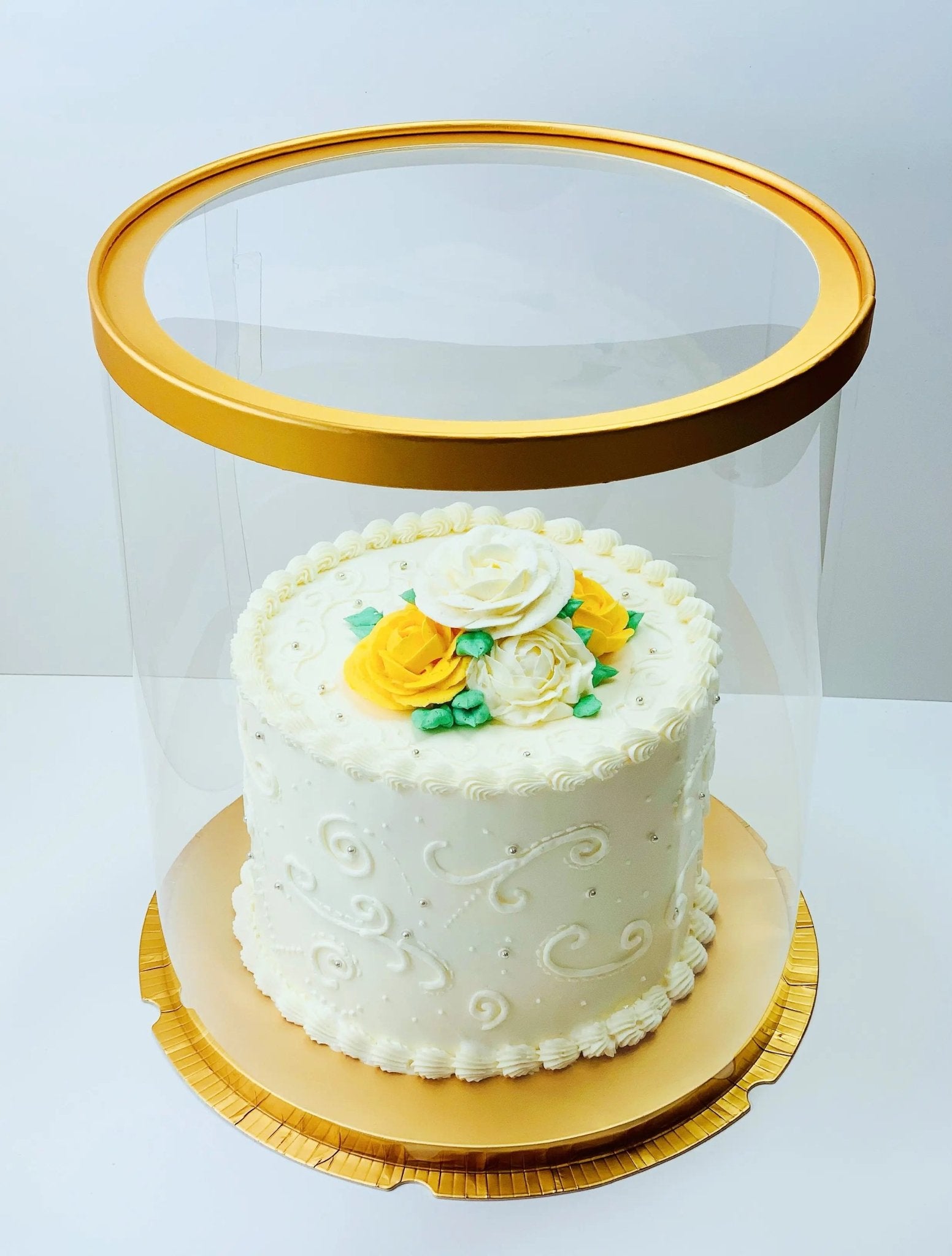 Tall Clear Round Cake Box - 10" D by 12.5" H - Clear Cake Boxes With Window - RB10125 Round cake box