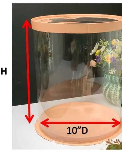 Tall Clear Round Cake Box - 10" D by 12.5" H - Clear Cake Boxes With Window - RB10125Sweet Degrees Kitchen