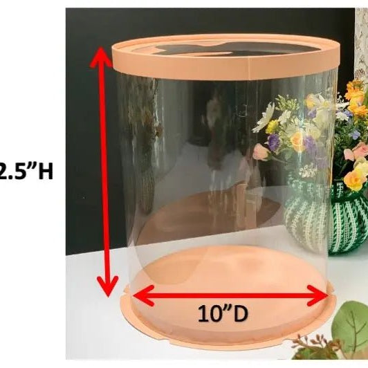 Tall Clear Round Cake Box - 10" D by 12.5" H - Clear Cake Boxes With Window - RB10125 Round cake box