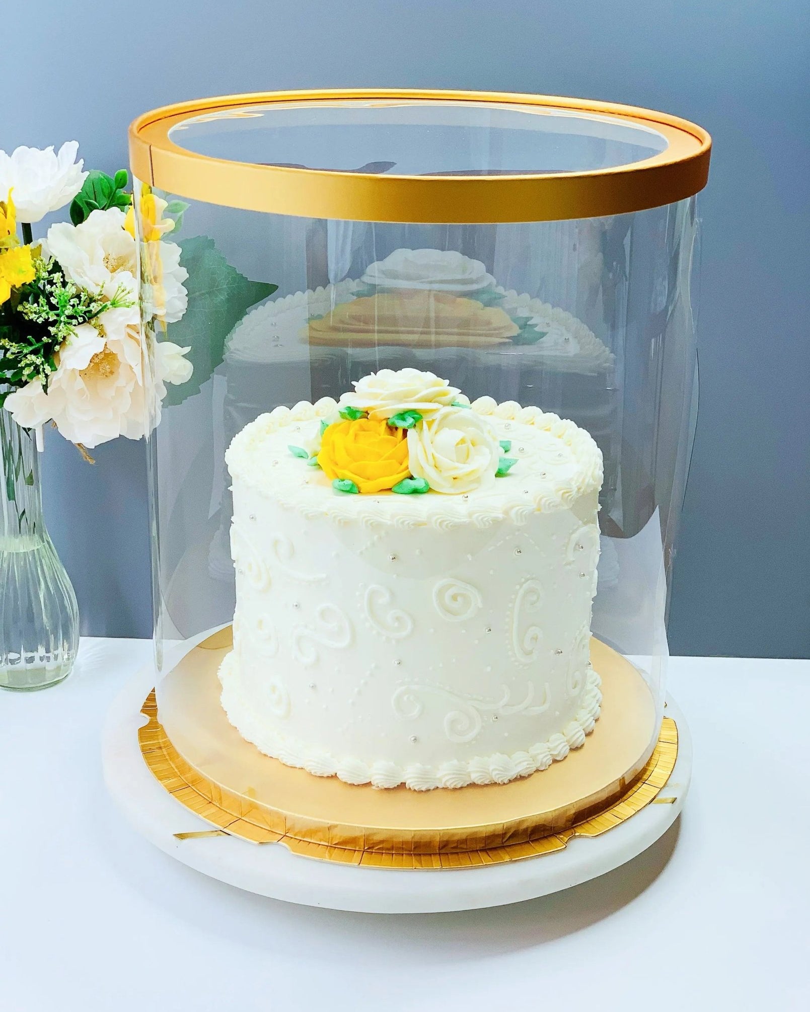 Tall Clear Round Cake Box - 10" D by 12.5" H - Clear Cake Boxes With Window - RB10125Sweet Degrees Kitchen