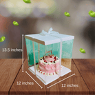 12 Inches Square Tall Clear Cake Boxes With Sturdy Lid -  Square Cake box