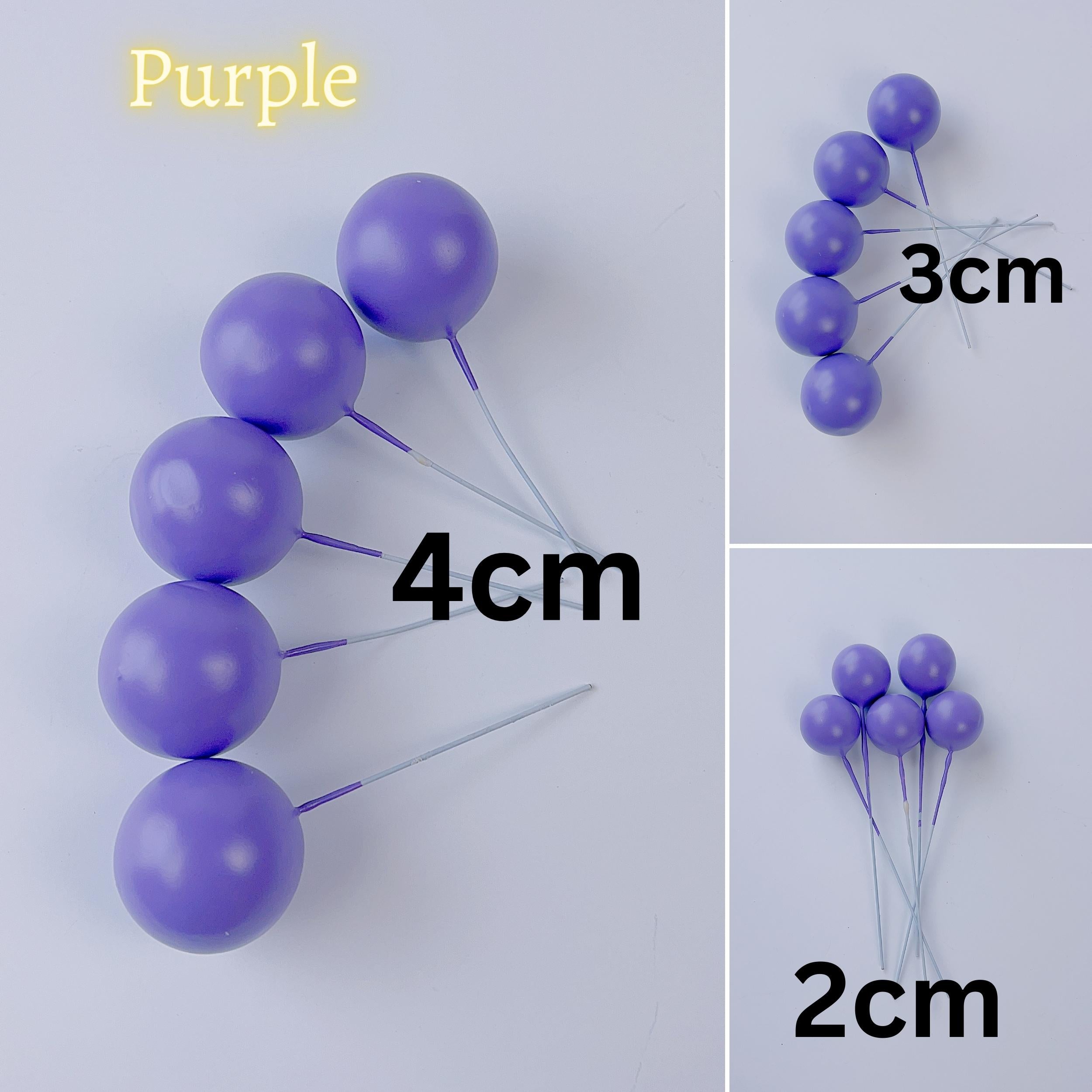 purple Mini ball cake topper