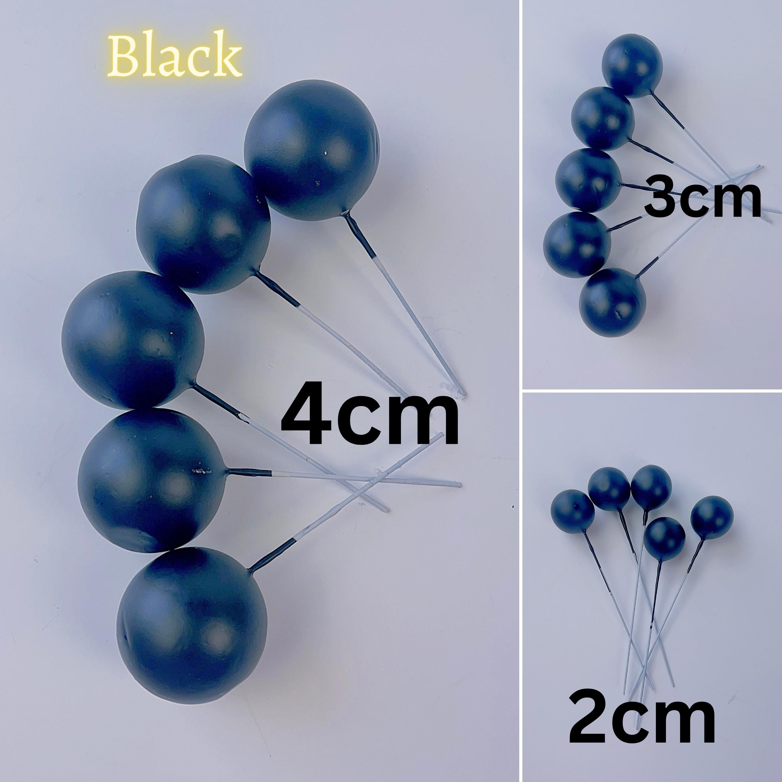 black Mini ball cake topper