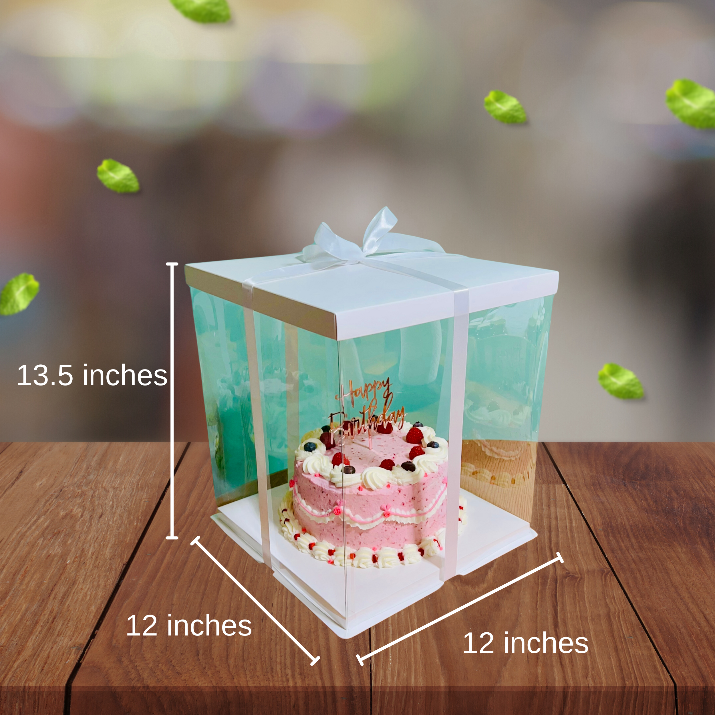 12 inch clear cake box