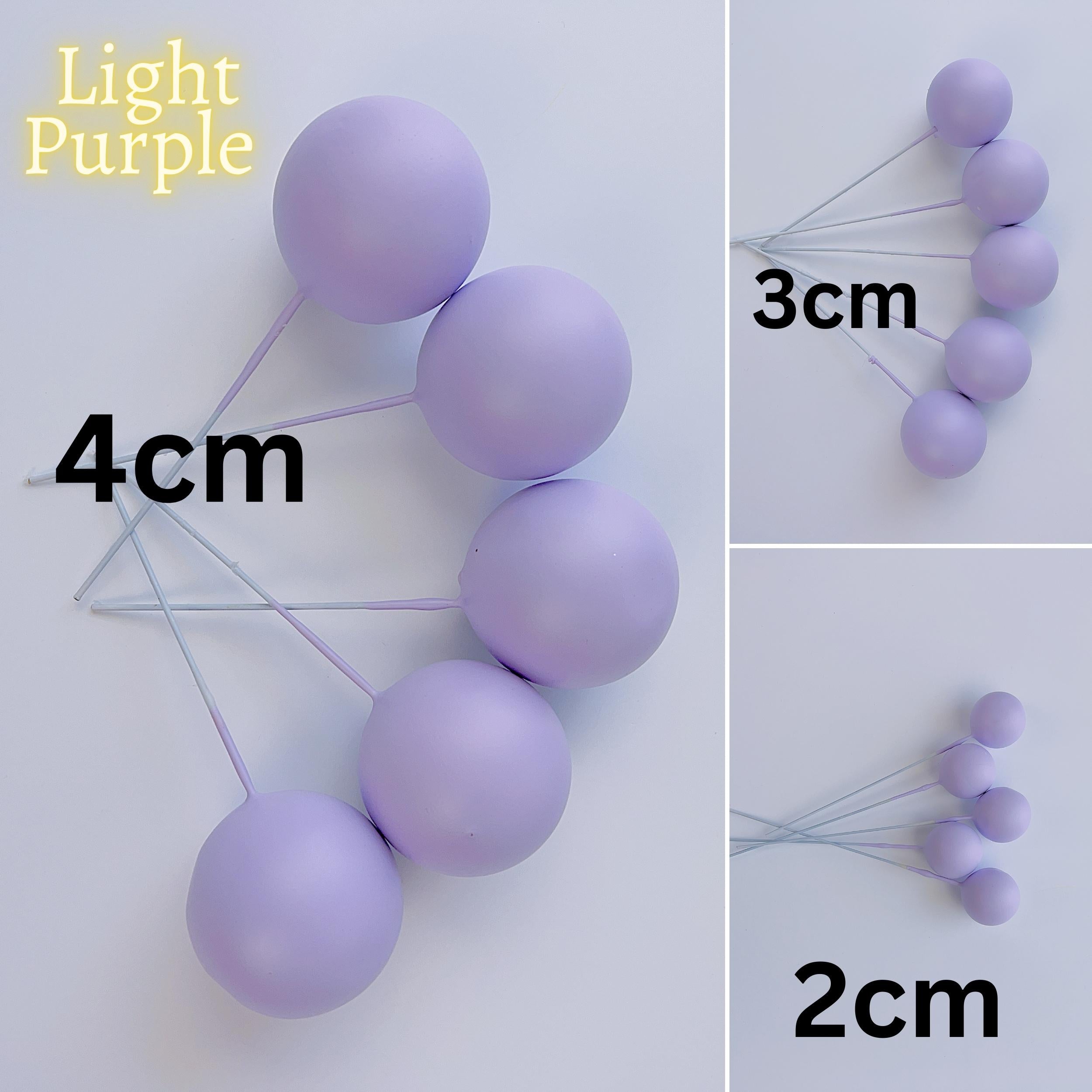 light purple Mini ball cake topper