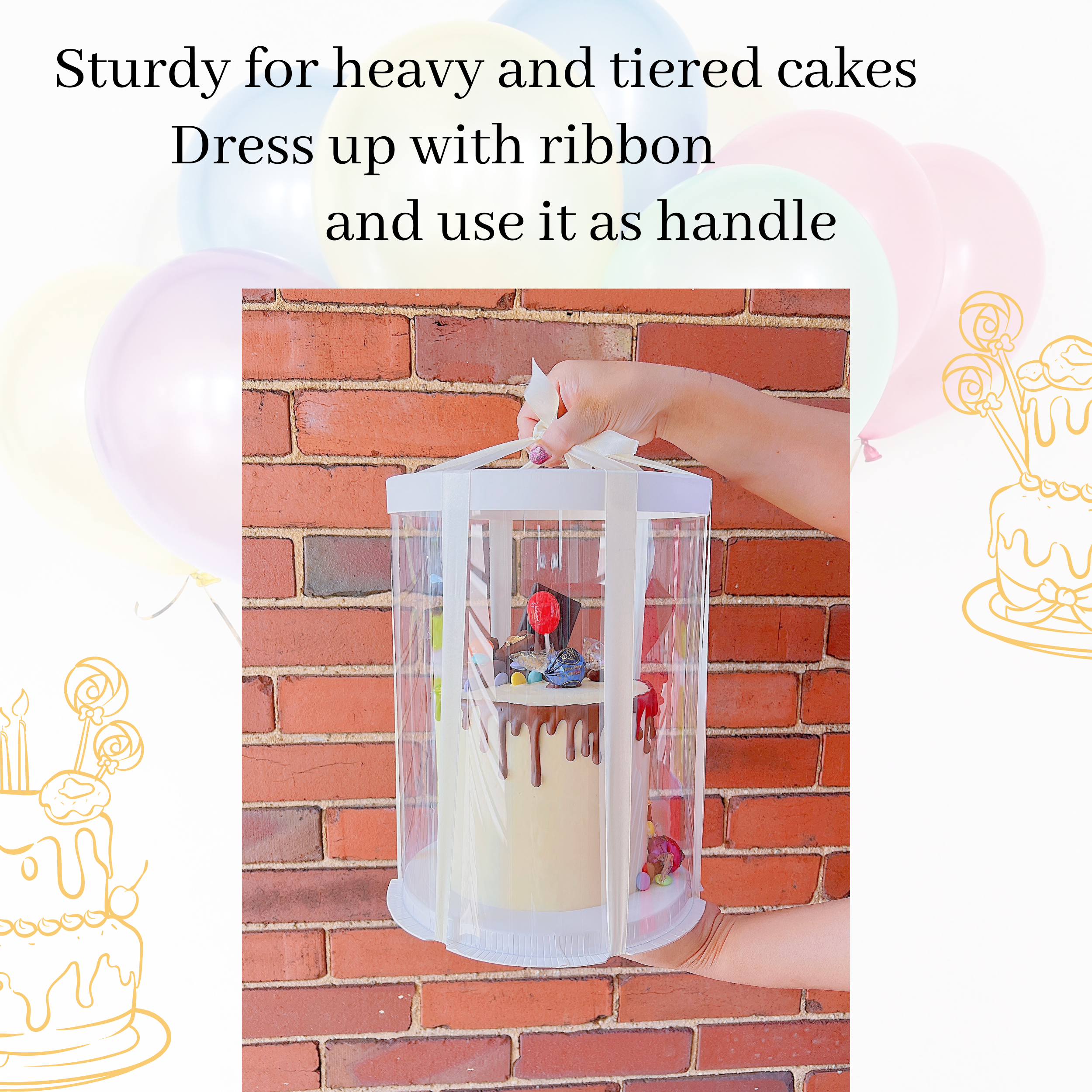 Tall clear cake boxes