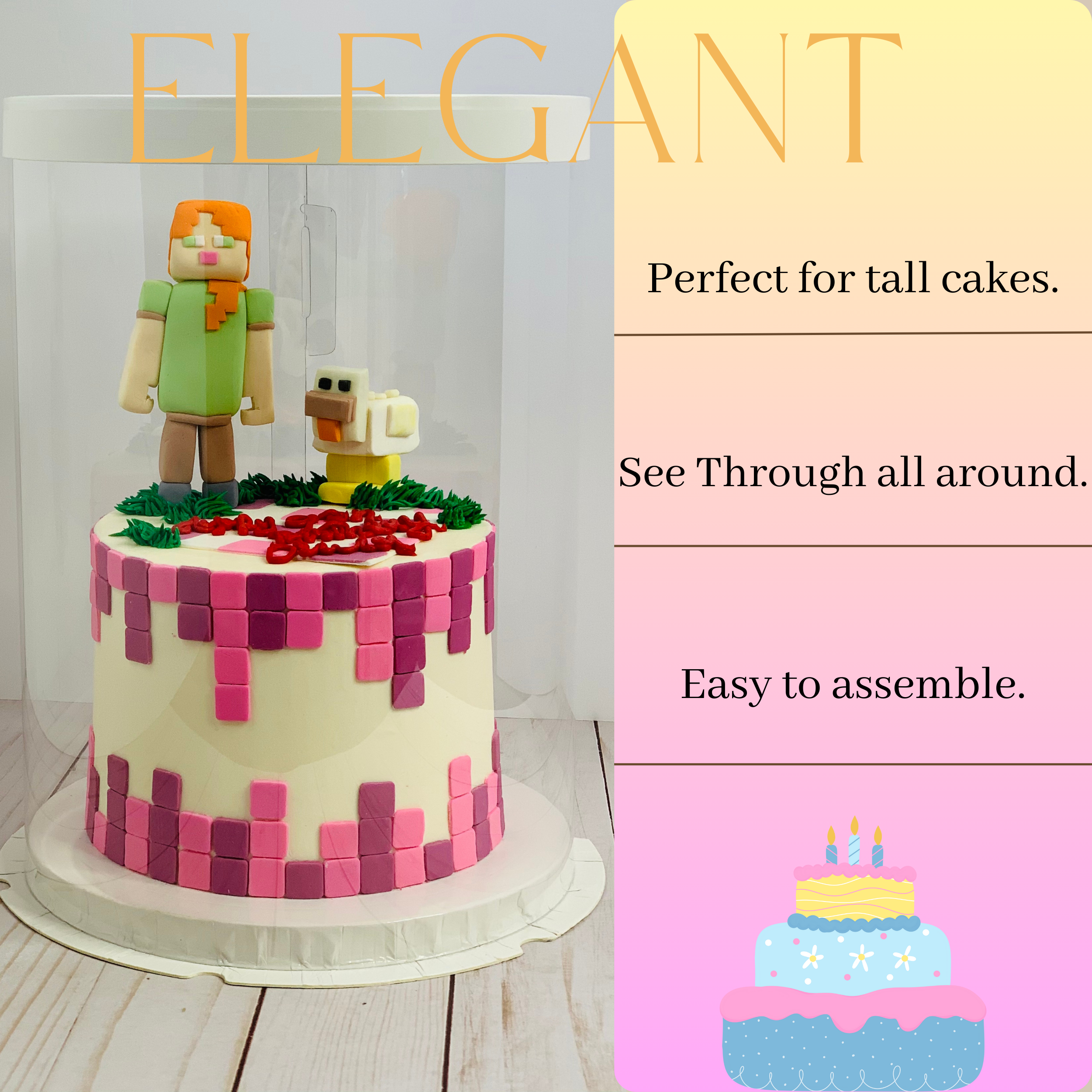 Tall clear cake boxes