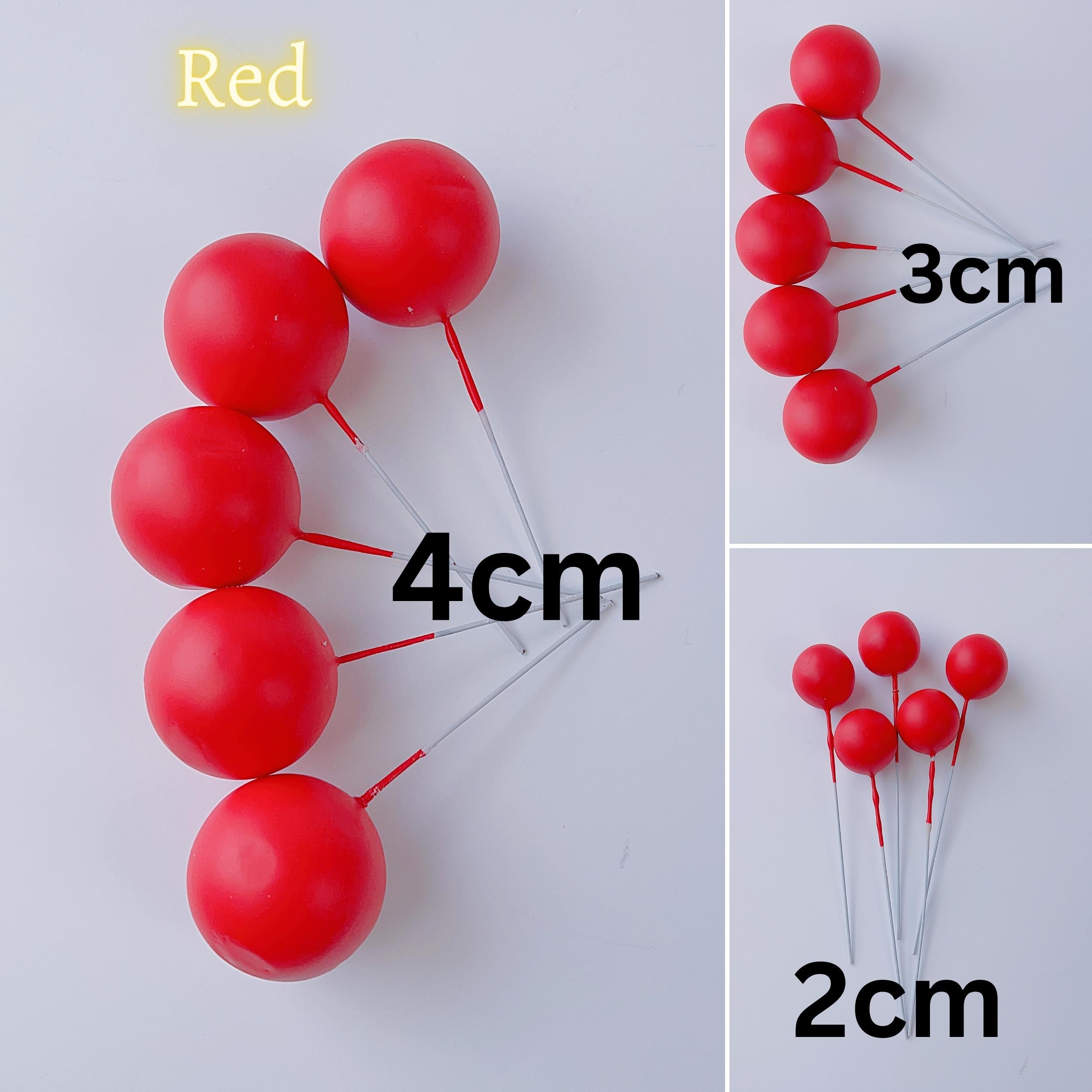 red Mini ball cake topper