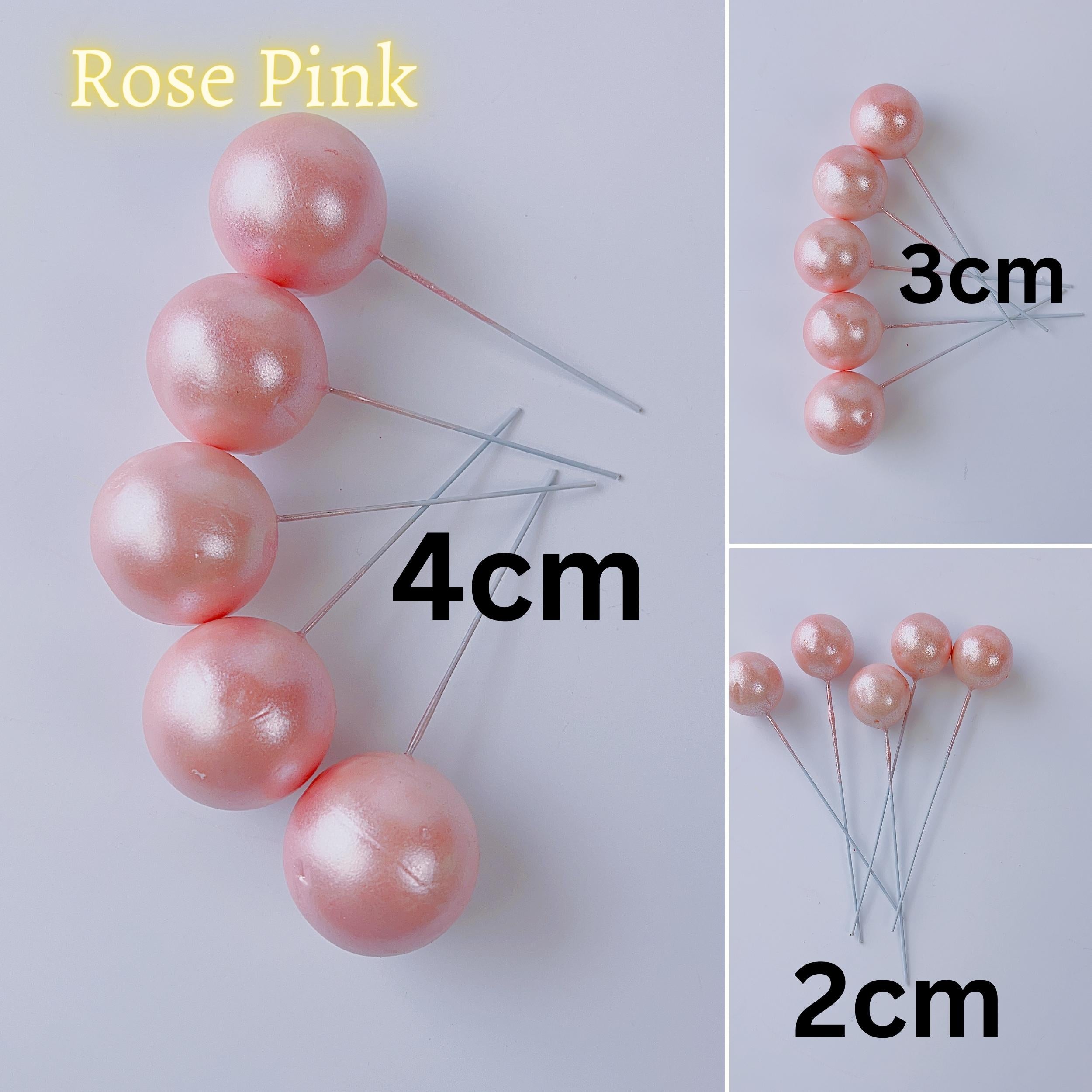 rose pink Mini ball cake topper