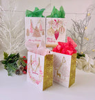 Pink Christmas gift bags