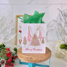 Pink Christmas gift bags