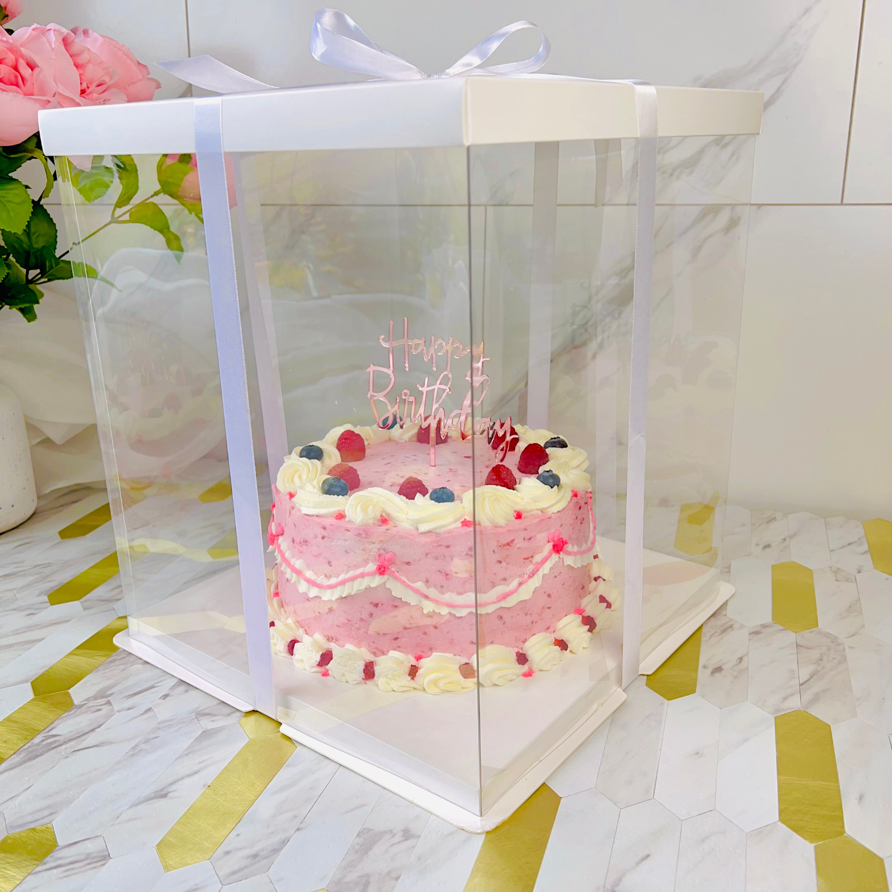 12 inch clear cake box