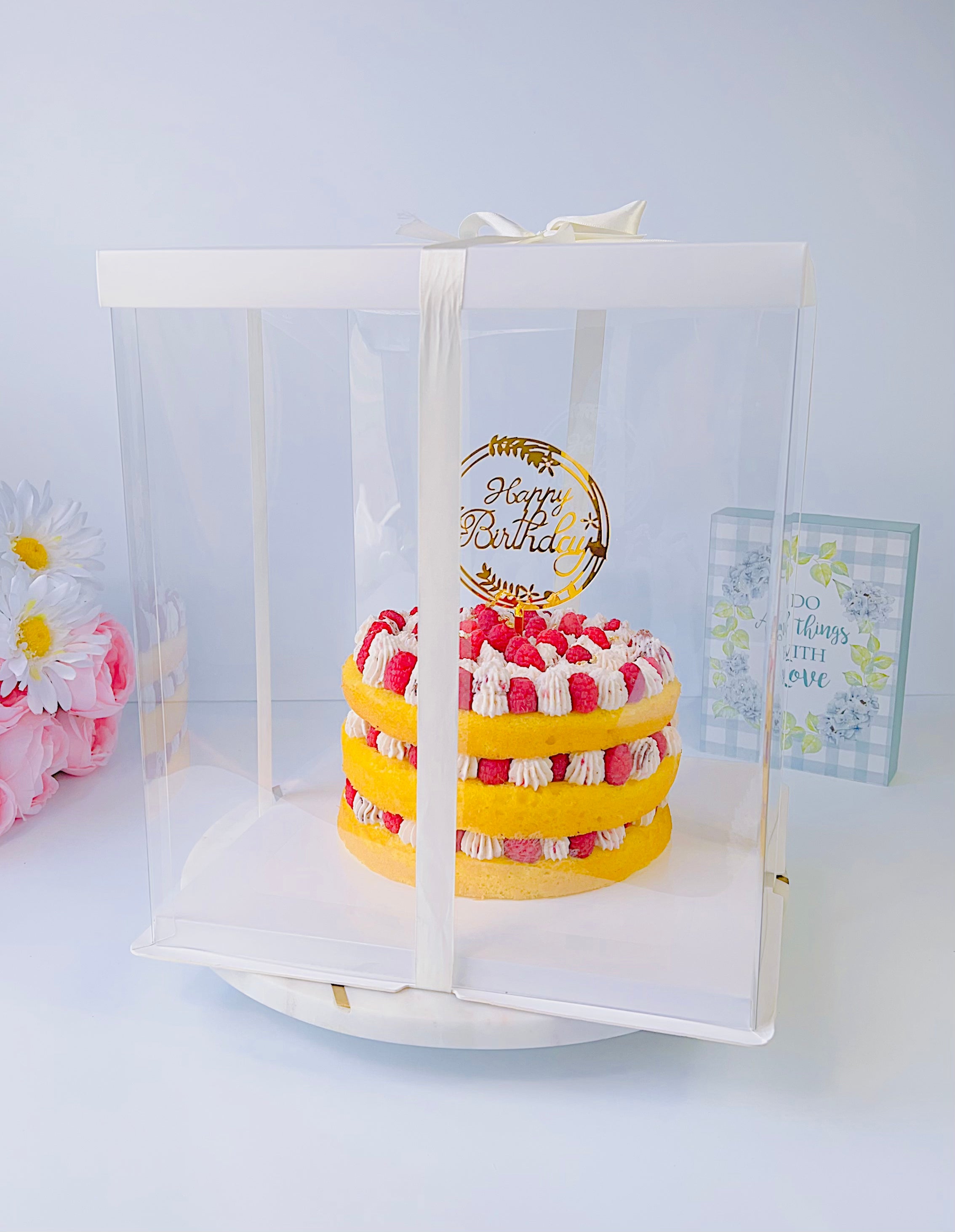 12 inch clear cake box