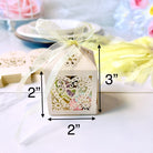 Love Heart Lace Ribbon Wedding Favor Boxes