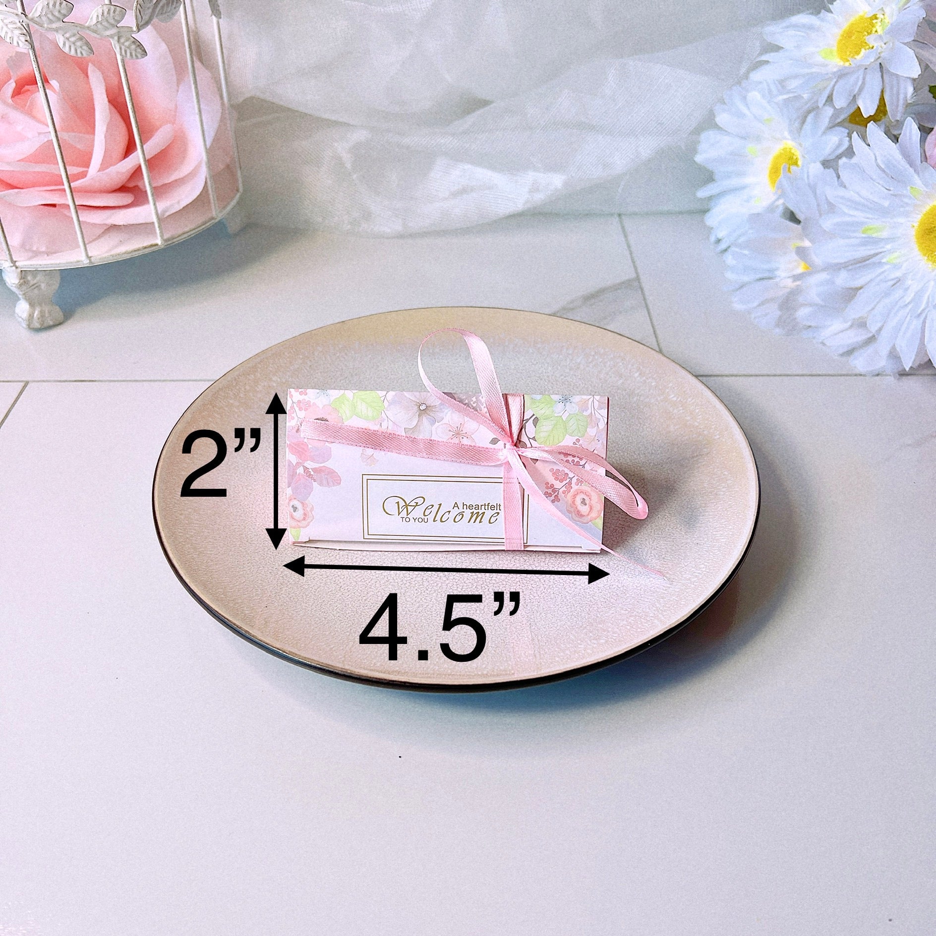 Triangle Wedding Favor Boxes with Ribbon